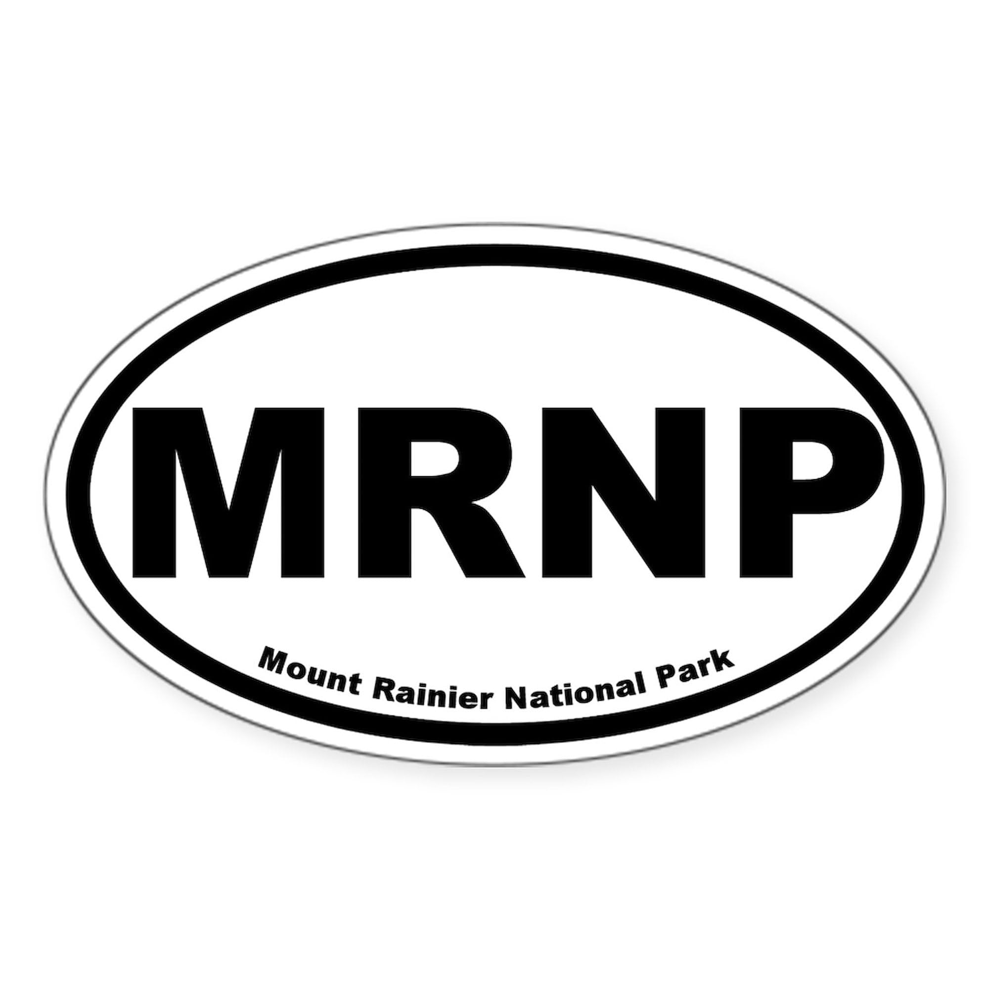 Mount Rainier National Park Oval Car Bumper Sticker - Waterproof Vinyl Decal for Cars, Laptops, Windows | Perfect for Outdoor Enthusiasts & Nature Lovers