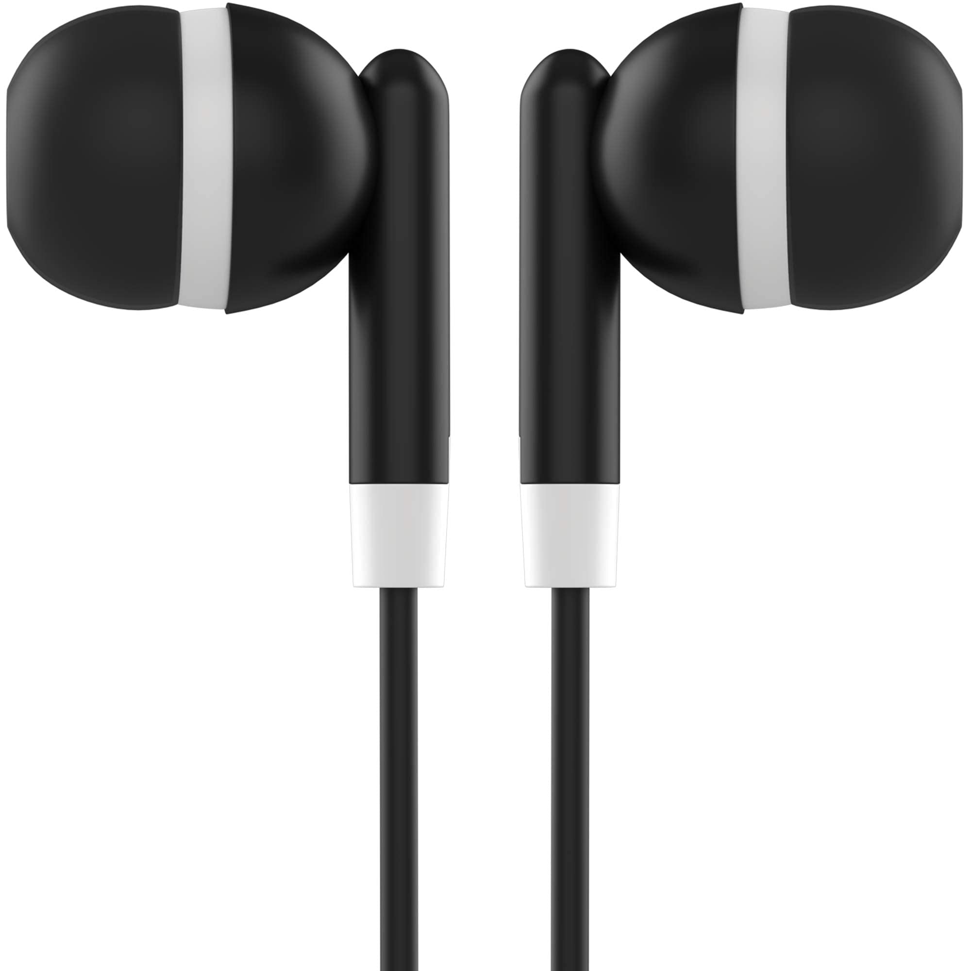 Maeline Bulk Earbuds 100 Pack - 3.5mm Wired Headphones Wholesale Bundle in Black - Perfect for Schools, Gyms, Events & Retail Stores