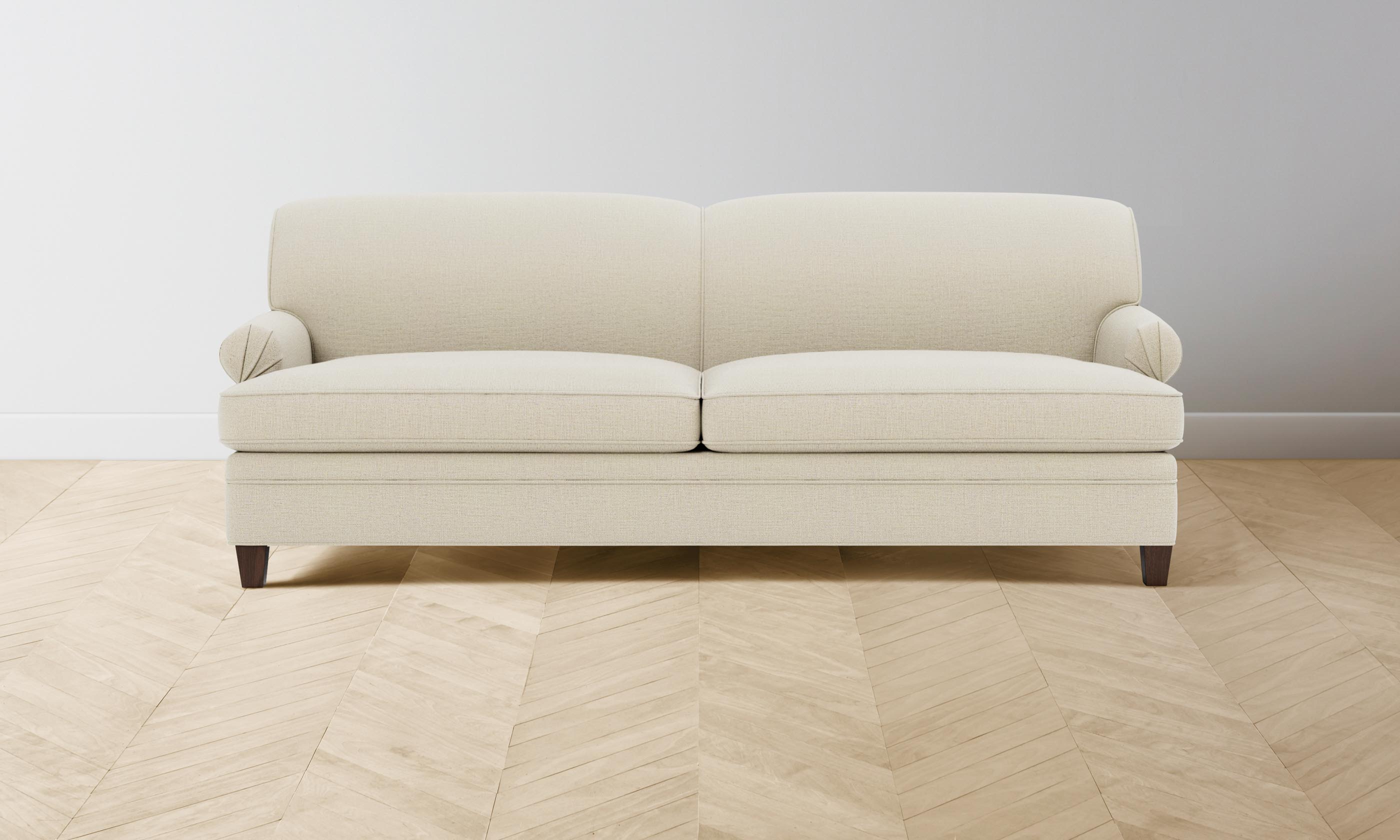 Carmine Sofa - Performance Linen Weave Prairie Fabric Sectional Couch for Living Room, Modern Comfortable Lounge Furniture for Home Decor