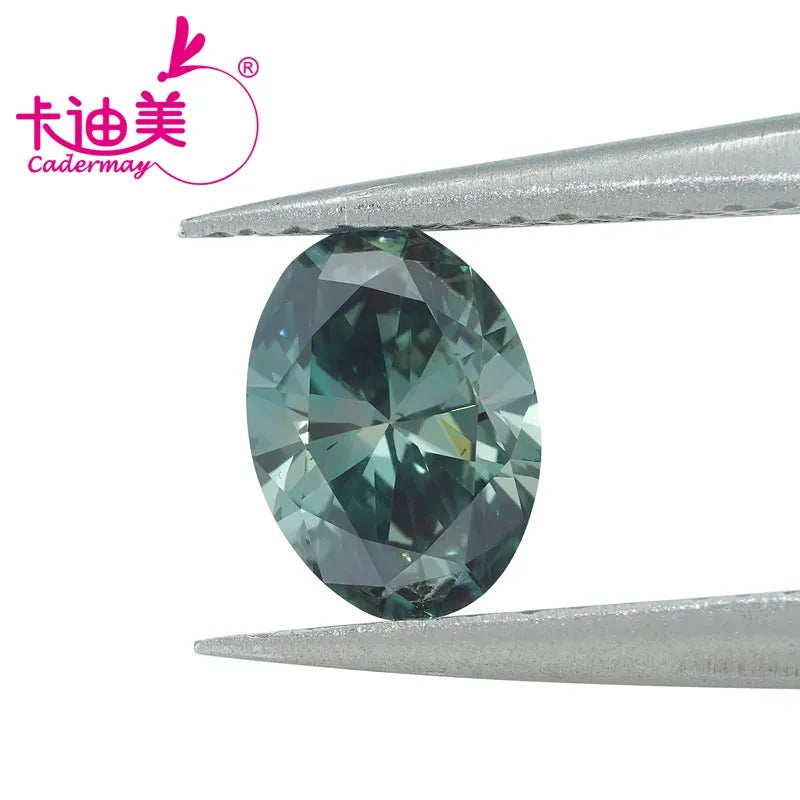 CADERMAY Oval Shape VVS1-VS1 Clarity HPHT Lab Grown Loose Diamond - Deep Green Color with IGI Certificate for Engagement Rings & Jewelry Making - Perfect for Custom Pendants, Earrings & Bridal Jewelry Designs