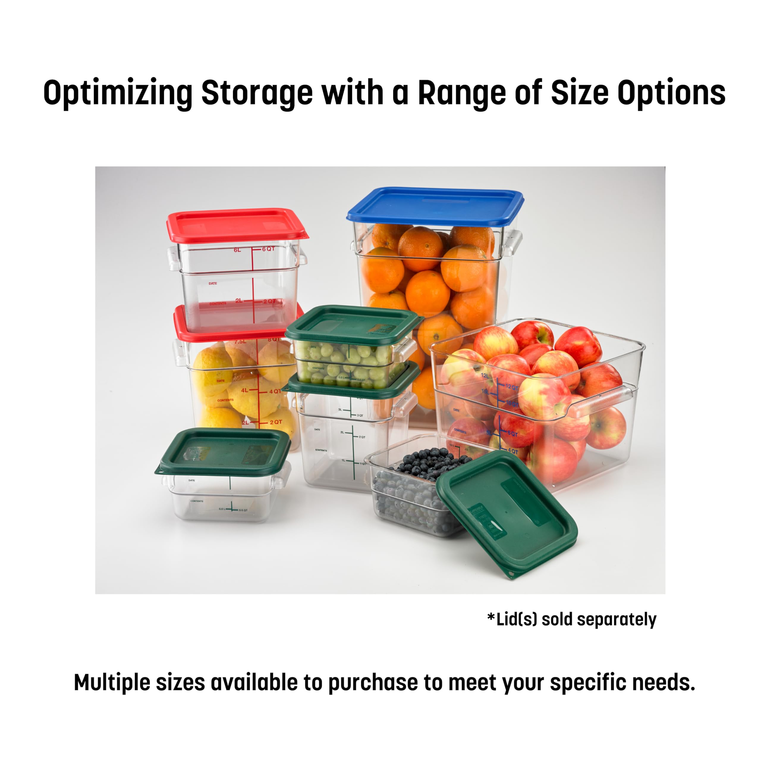 Stackable 22-Quart Clear Polycarbonate Square Food Storage Container by Carlisle - Perfect for Catering, Buffets, Restaurants & Commercial Kitchens - Durable & Space-Saving Food Prep Solution