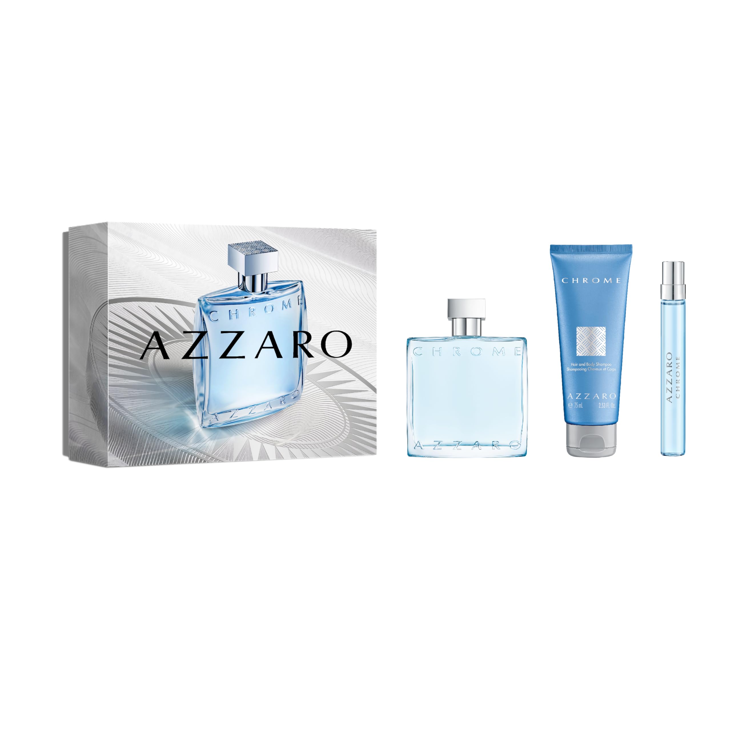 Azzaro Chrome Eau de Toilette for Men - Fresh Aquatic Cologne with Citrus, Woody & Musky Notes - Bergamot Scent - Luxury Perfume for Everyday Wear & Summer Beach - Perfect for Office, Dating & Outdoor Activities