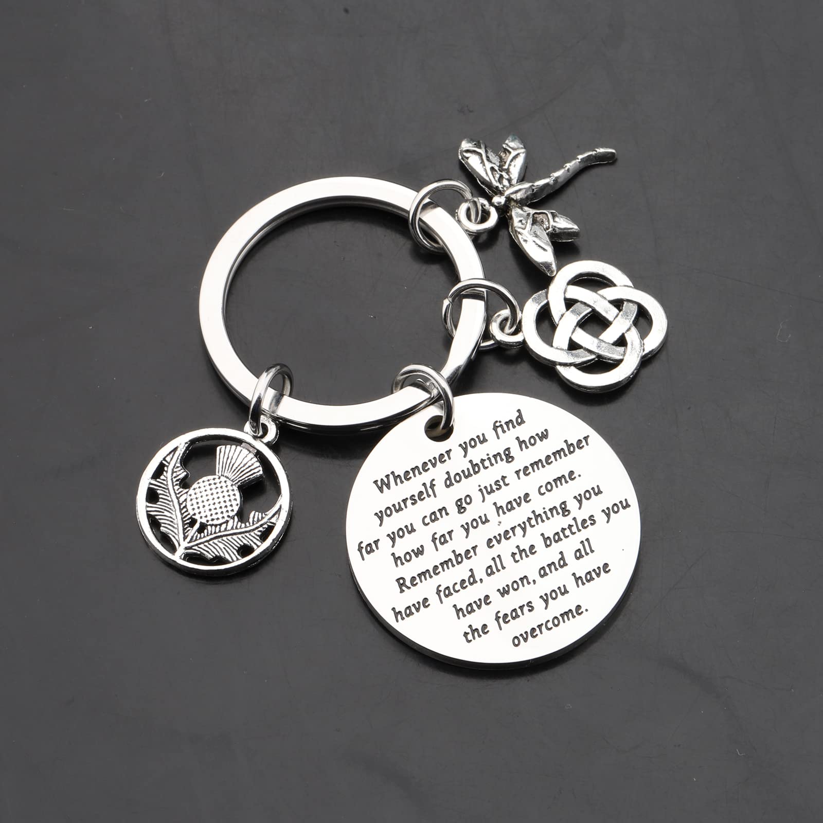 Outlander TV Show Inspired Scottish Thistle Dragonfly Charm Keychain - Perfect Gift for Fans of the Series | Great for Keychains, Bags & Collectibles