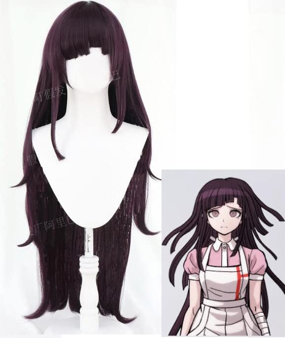 Purple Long Wig for Cosplay - Anime Dangan Ronpa Tsumiki Mikan Costume Wig | Heat Resistant Synthetic Hair for Women | Perfect for Cosplay, Halloween, and Anime Conventions