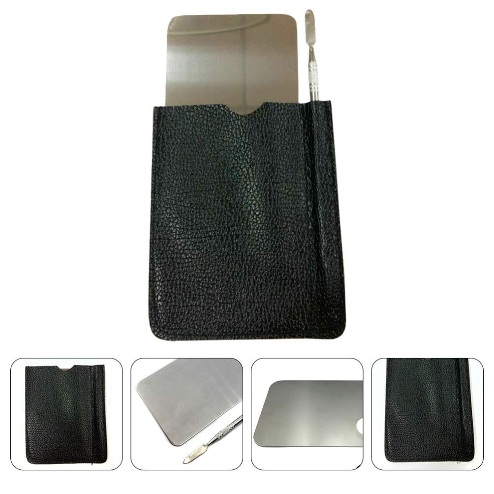 Beaupretty Professional Makeup Mixing Palette - Stainless Steel Cosmetic Palette with Spatula & Storage Case - Perfect for Nail Art, Foundation Mixing & Makeup Blending (Ideal for Salon & Home Use)