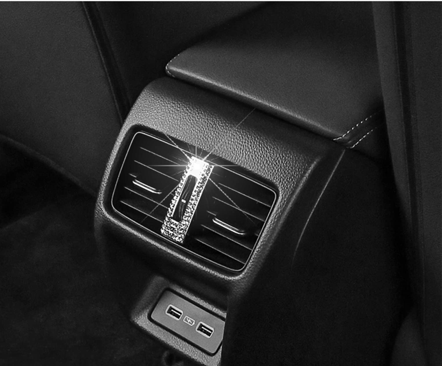 Shiny Crystal Rear Air Conditioner Vent Button Cover - Compatible with Honda Civic 2022 (Rear Vent) - Luxury Car Interior Accessory for Enhanced Style & Comfort