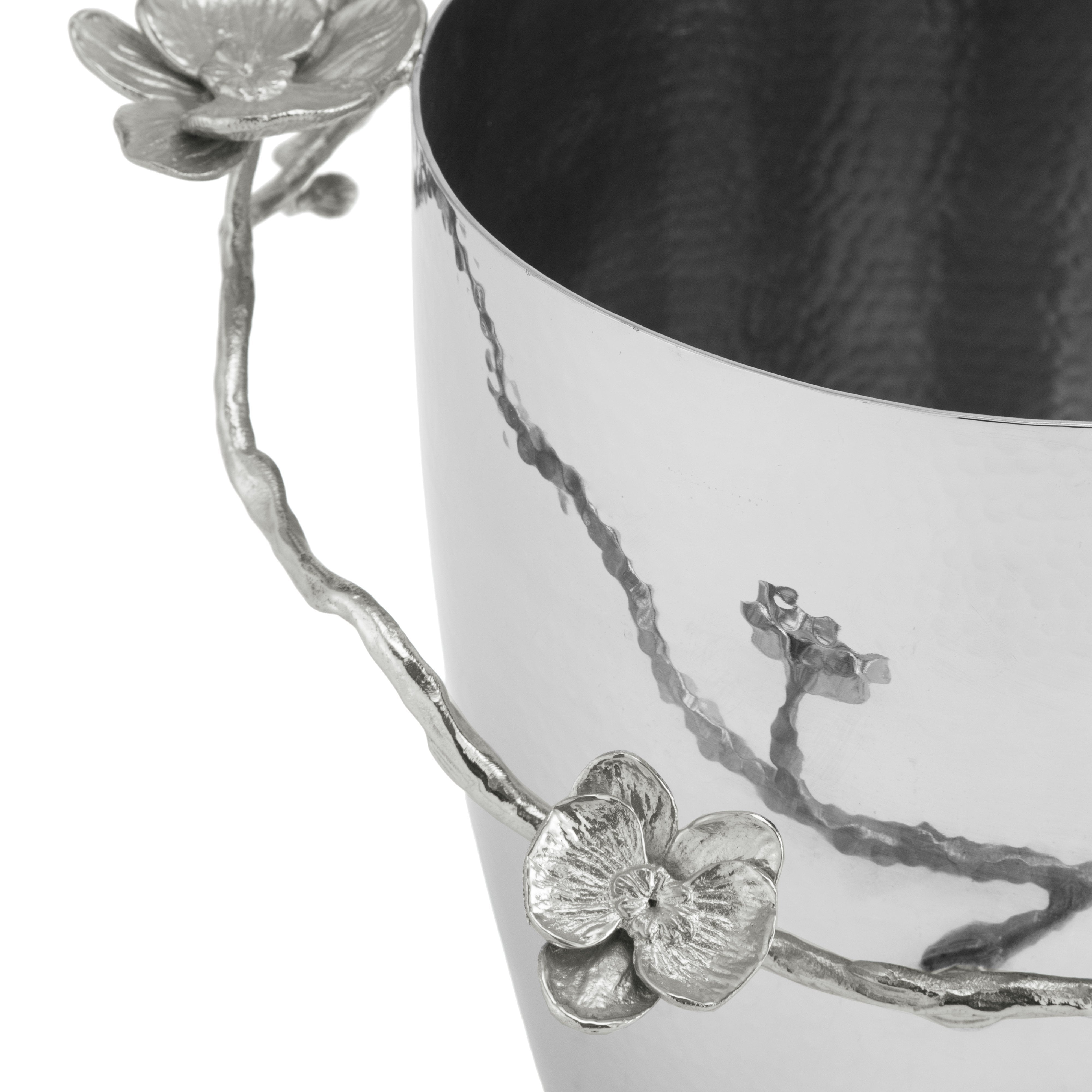 White Orchid Champagne Bucket - Elegant Ice Bucket for Wine & Champagne - Perfect for Weddings, Parties & Romantic Dinners