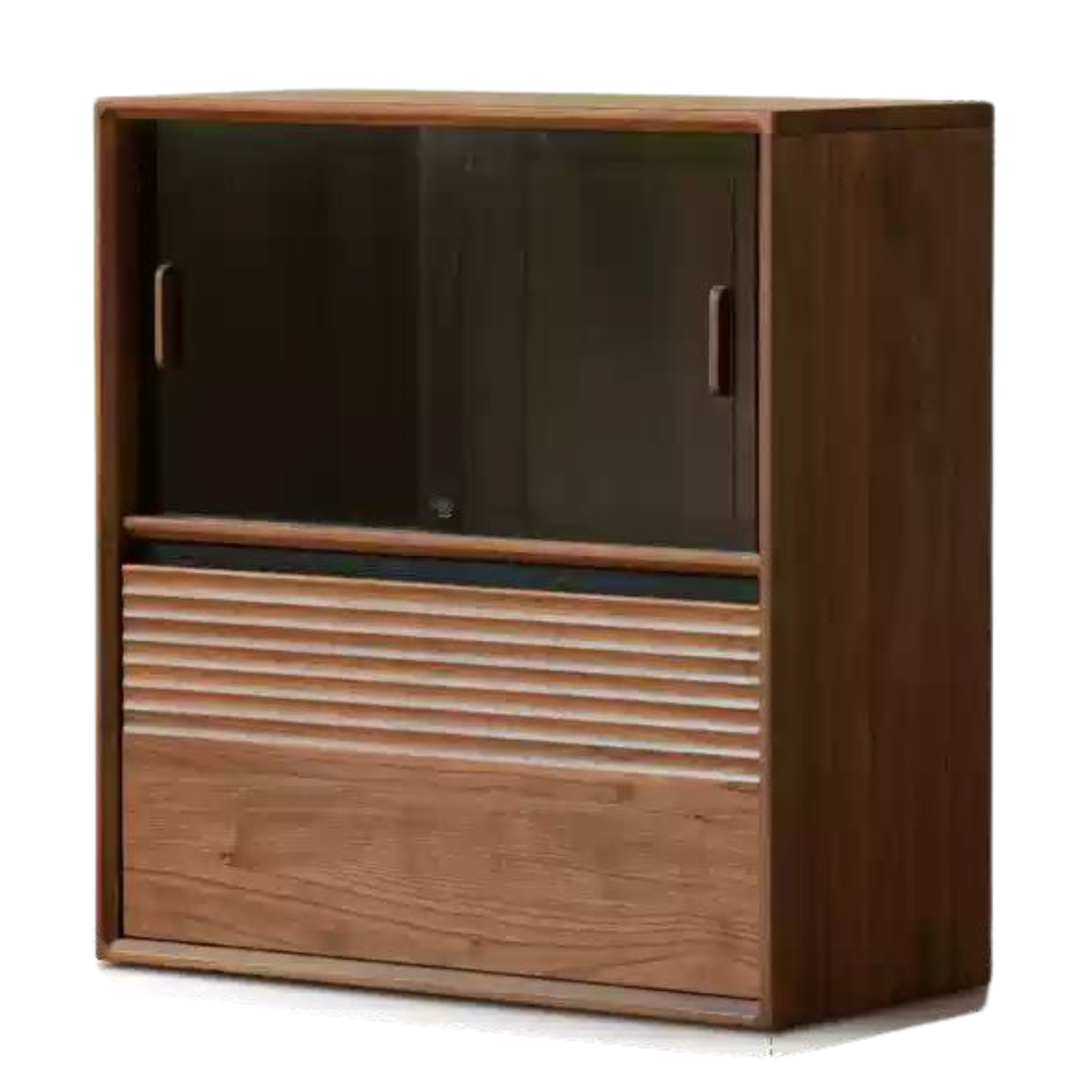 27.5x13.7x29.5 inch / 70x35x75cm / Rich Dark Walnut color / Black walnut  single drawer sliding door cabinet