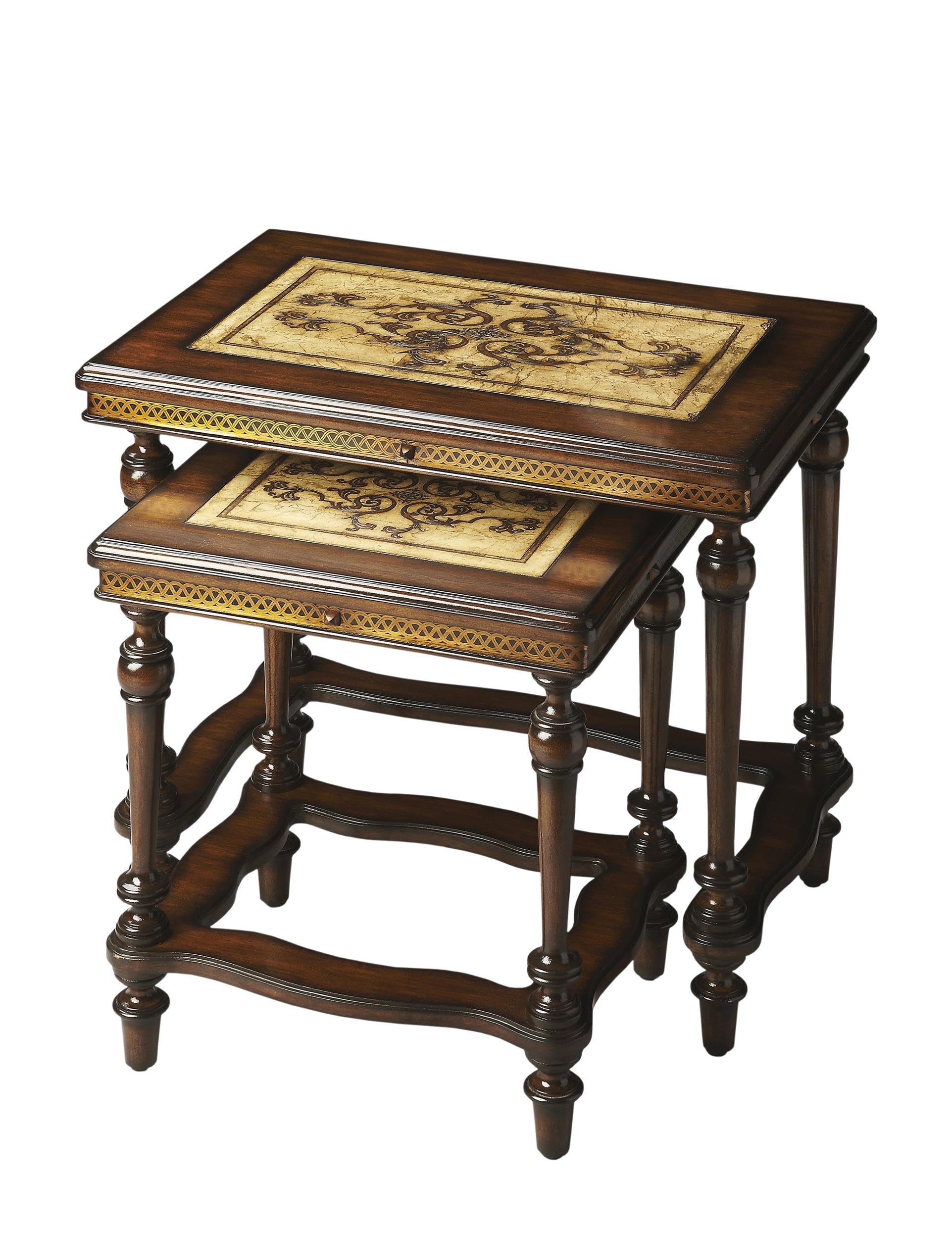 Butler Gregorio Rectangular Stone Nesting Coffee Tables - Stylish & Durable Side Tables for Living Room, Lounge, or Office Decor