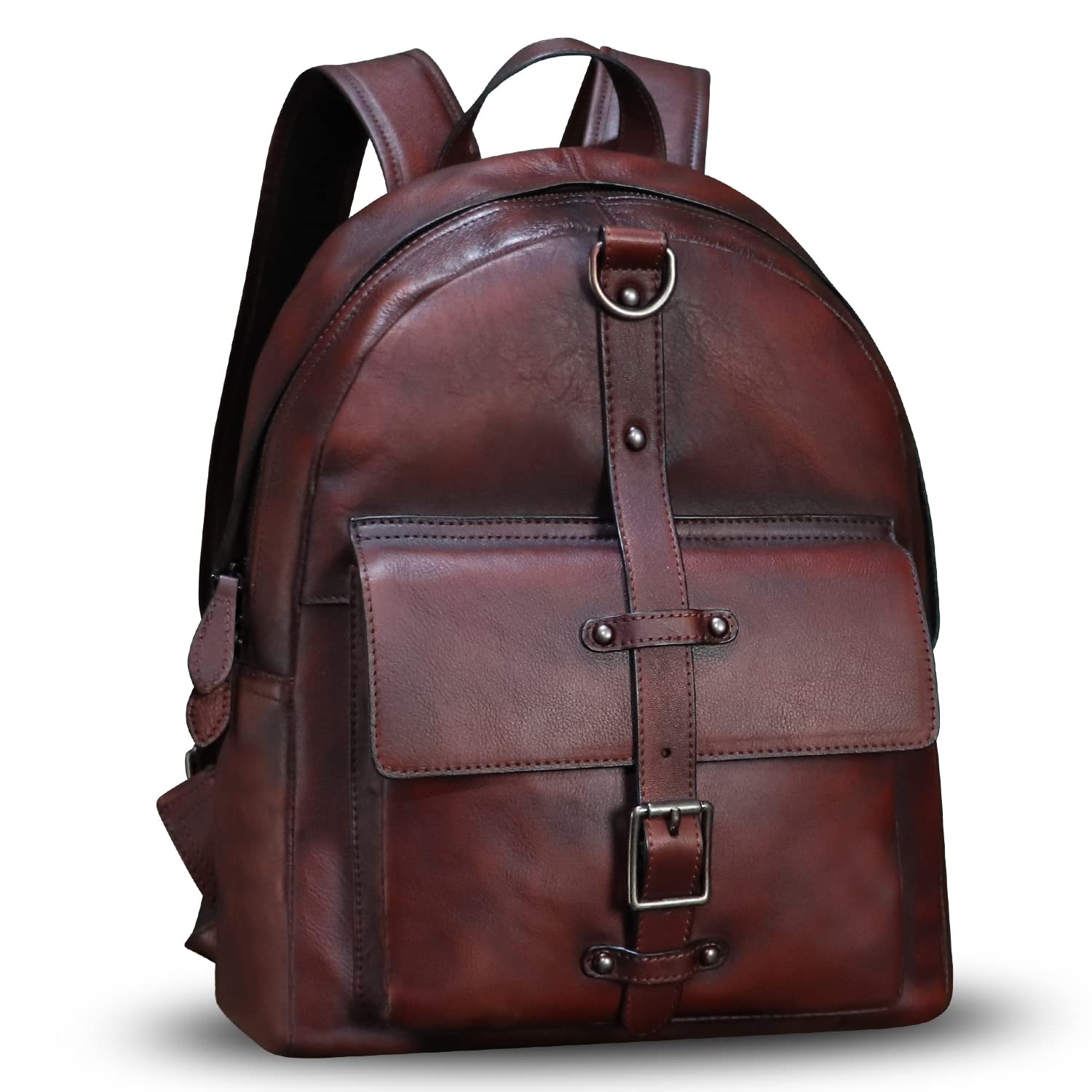Genuine Leather Backpack for Women - Vintage Cowhide Travel Daypack, Casual College Rucksack, Handmade Leather Purse (Coffee, Medium) - Perfect for Work, School & Outdoor Adventures