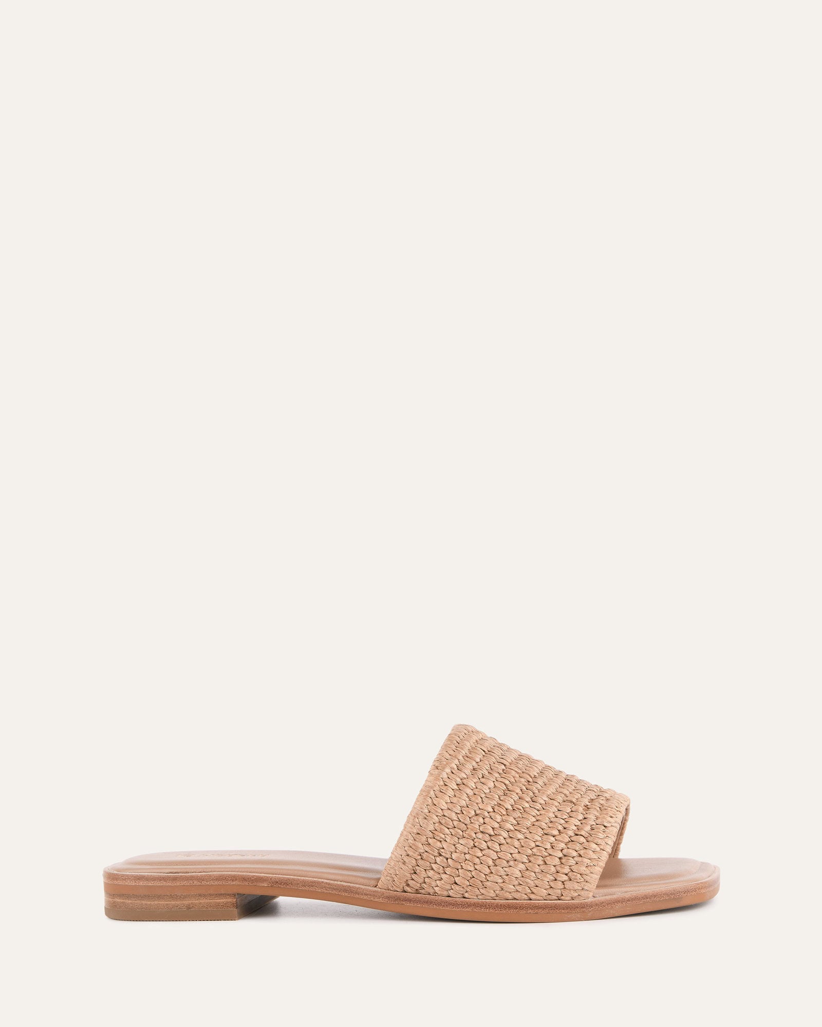 Picasso Flat Slide Tan Raffia Sandals - Women's Comfortable Summer Beach Slides for Casual Wear & Vacation Outfits