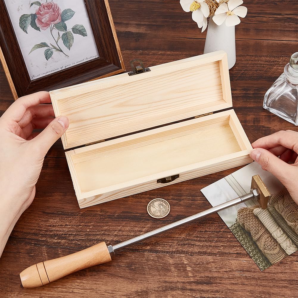 OLYCRAFT Unfinished Wooden Jewelry Box with Locking Clasp - Artist Brush Storage, Pencil Case, Craft Organizer for DIY Projects, Valentine's Day & Easter Decorations - Perfect for Home, Office, and Gift Giving
