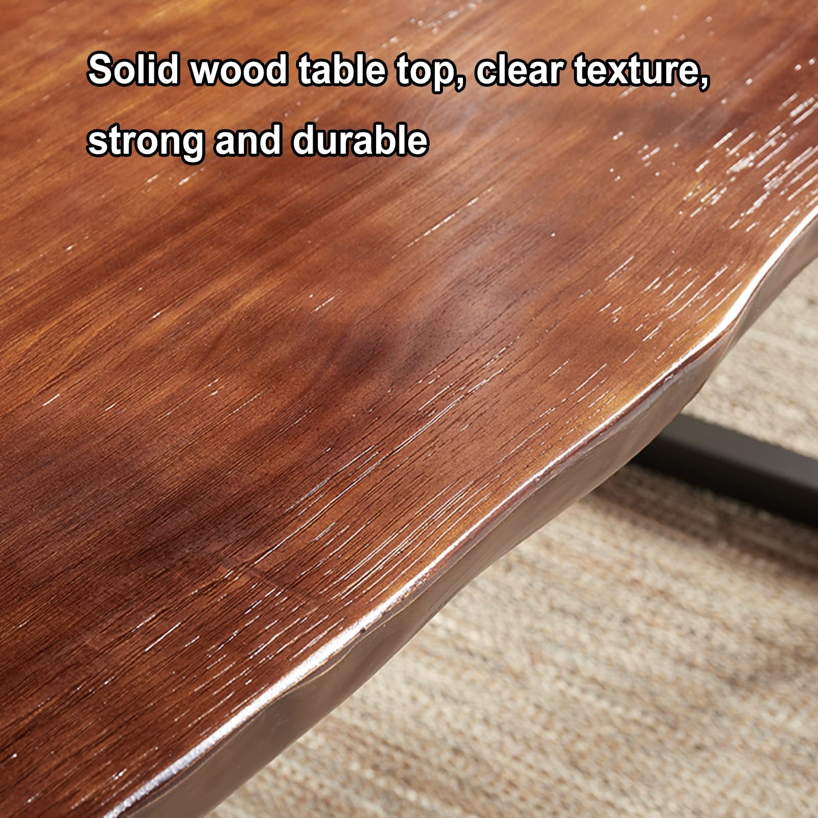 Premium Solid Wood Computer Desk with Sturdy Wrought Iron Legs - 180x80x75cm Modern Home Office Desk, Study & Writing Table (5cm Thick Desktop, Easy Assembly) - Perfect for Remote Work, Online Classes & Small Space Home Offices