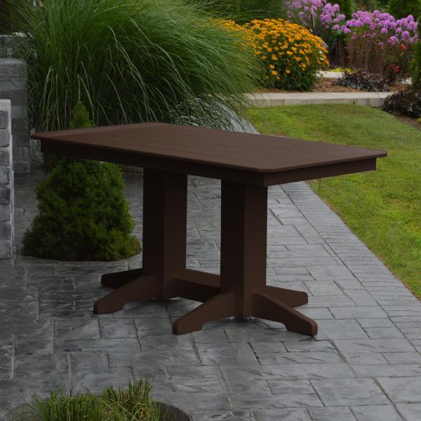 Eco-Friendly Recycled Plastic Rectangular Dining Table - Sustainable Outdoor/Indoor Furniture for Patio, Garden & Small Space Dining