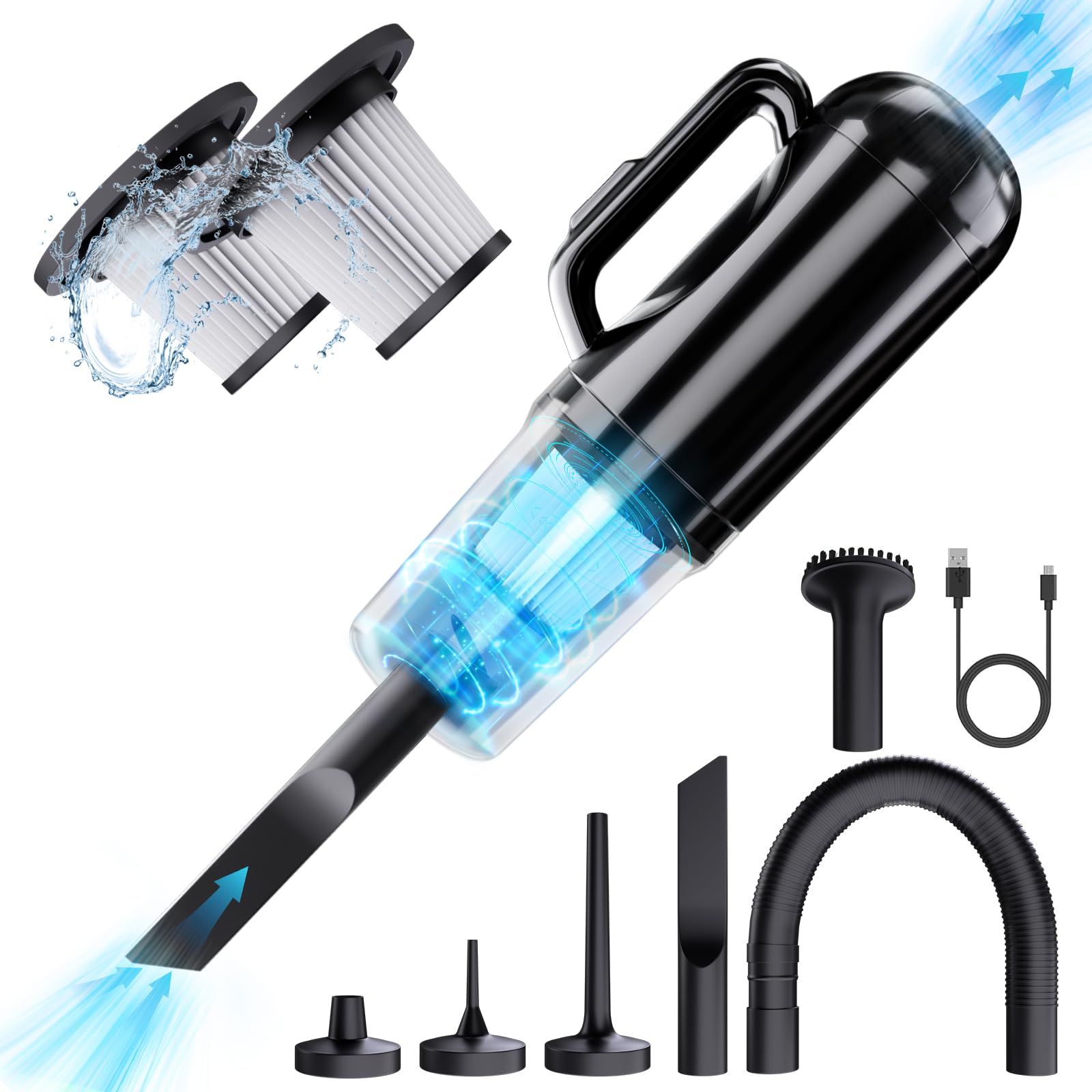 Cordless Handheld Vacuum 12000PA - 3-in-1 Car & Home Cleaner for Carpet, Keyboard