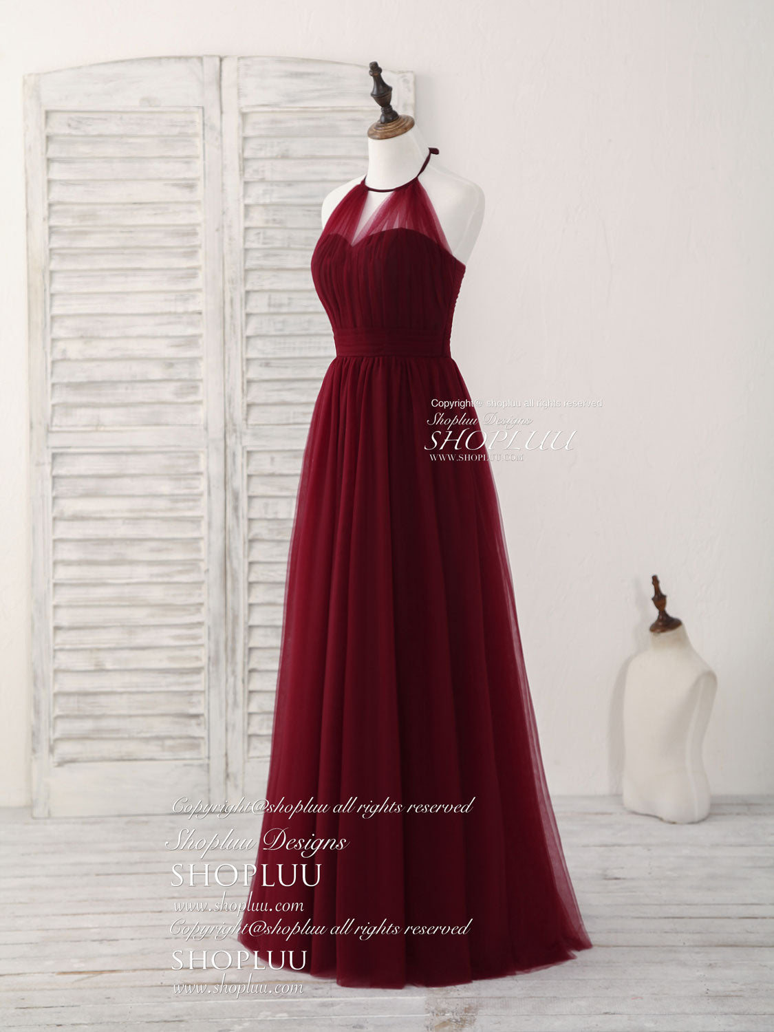 Elegant Burgundy Tulle Long Prom Dress for Women - A-Line Formal Evening Gown for Bridesmaids, Homecoming, Quinceañera & Special Occasions