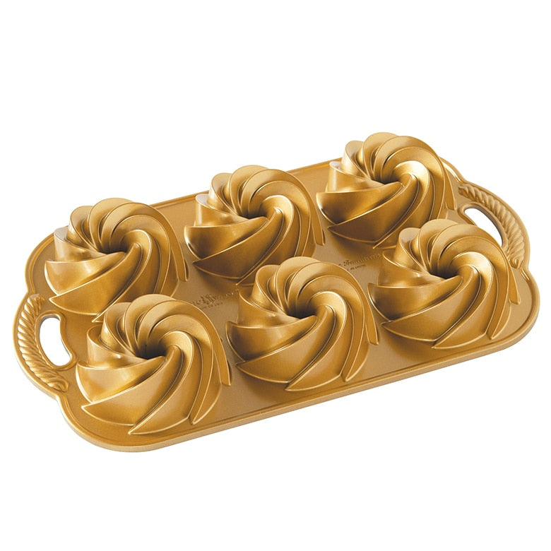 NORDIC WARE Bundlette Heritage Mini Loaf Pan - Perfect for Baking Small Breads, Pound Cakes & Desserts | Non-Stick Coating | Ideal for Holiday Treats & Family Gatherings
