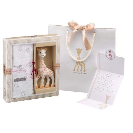 Sophie La Girafe Baby Gift Set with Teether and Swaddle Blanket - Perfect Newborn Shower Present & Nursery Essential