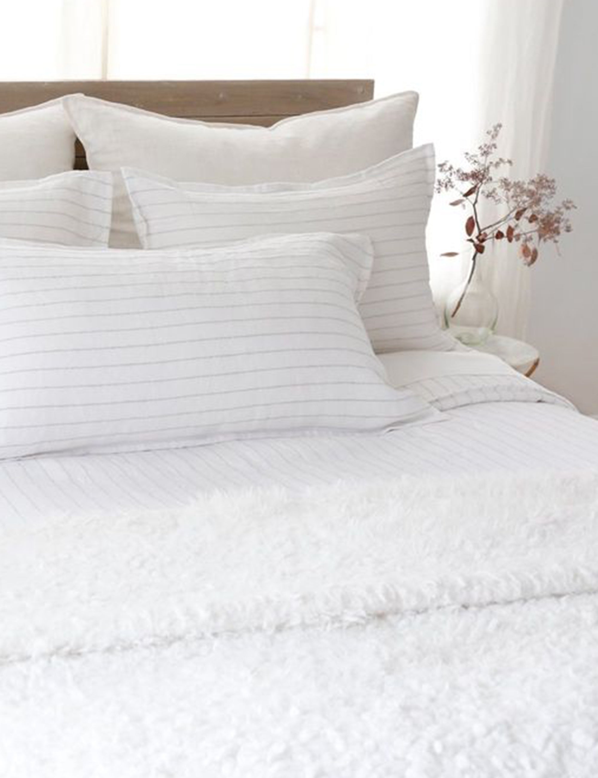 Pom Pom at Home Blake Linen Sham - Premium Decorative Pillow Cover for Bedroom & Living Room - Perfect for Farmhouse, Boho & Coastal Home Decor