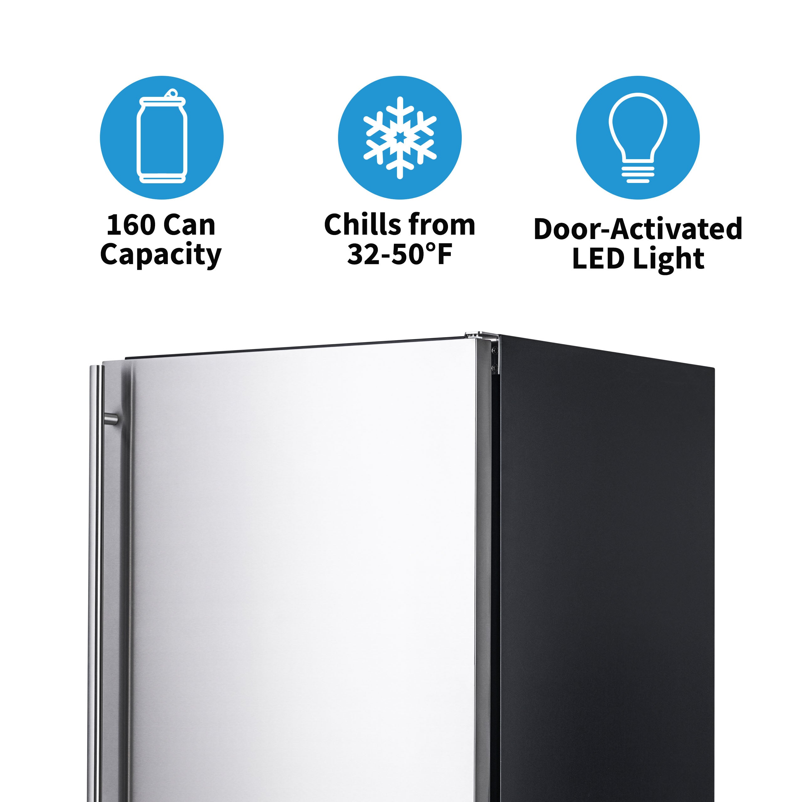Newair® 160 Can Outdoor Built-In Beverage Refrigerator - Perfect for Patio, Poolside, and Outdoor Entertaining