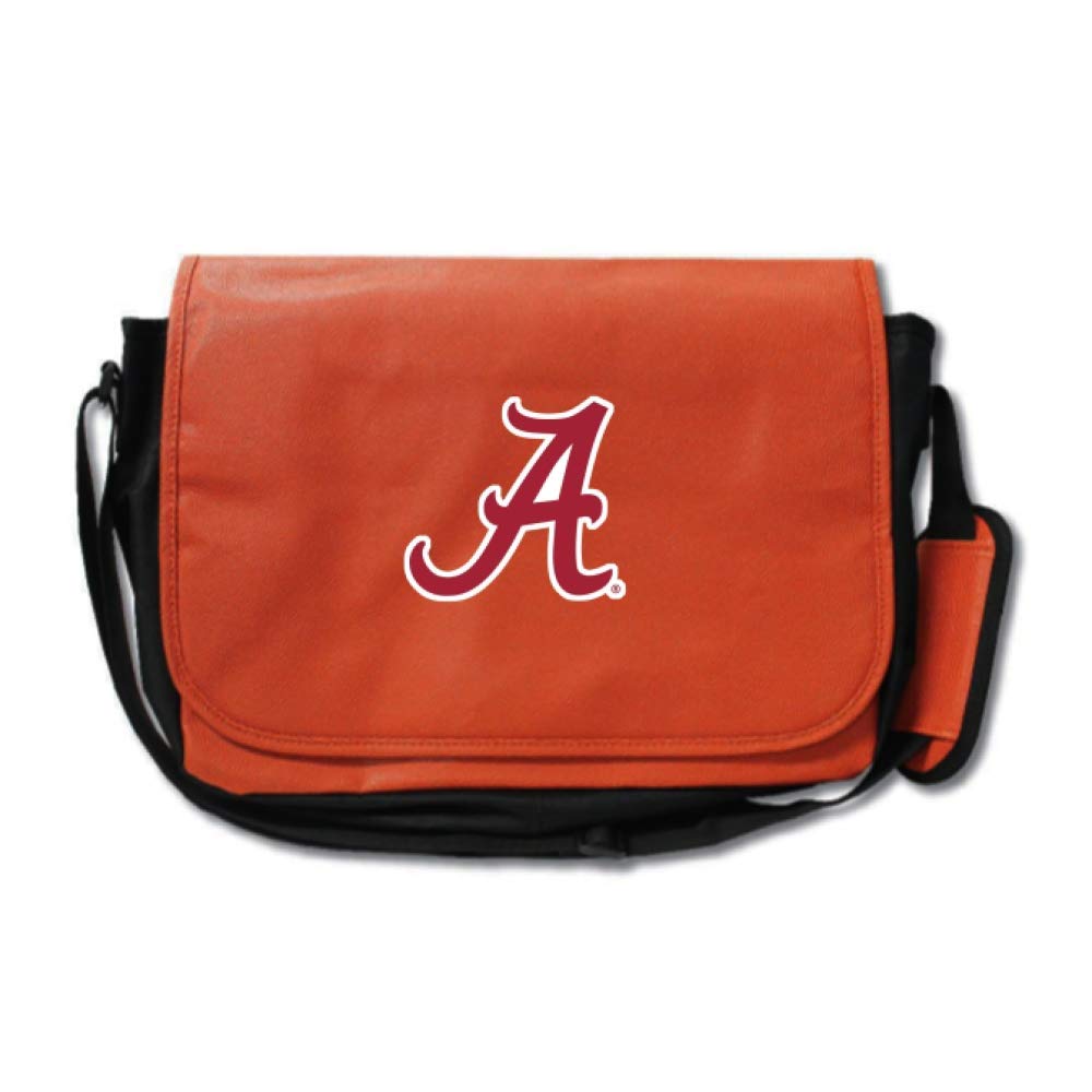 Alabama Crimson Tide Basketball Leather Laptop Case - Authentic Basketball Material Messenger Bag - Orange - Perfect for Campus & Travel