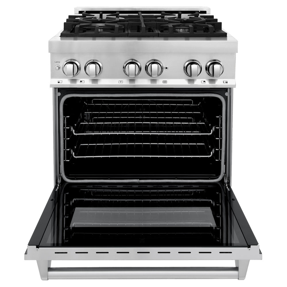 ZLINE 30 Inch Stainless Steel Dual Fuel Range Kitchen Package with Convertible Vent Hood & Dishwasher (3KP RARH30 DW) - Perfect for Modern Kitchens, Home Renovations & Professional Chefs