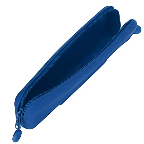 A K Homes - Silicone Pencil Pouch, Mini Waterproof Makeup Bag for Pencils & Small Items - Durable, Leakproof, Smooth (Blue, Small) - Perfect for School, Office & Travel Organization