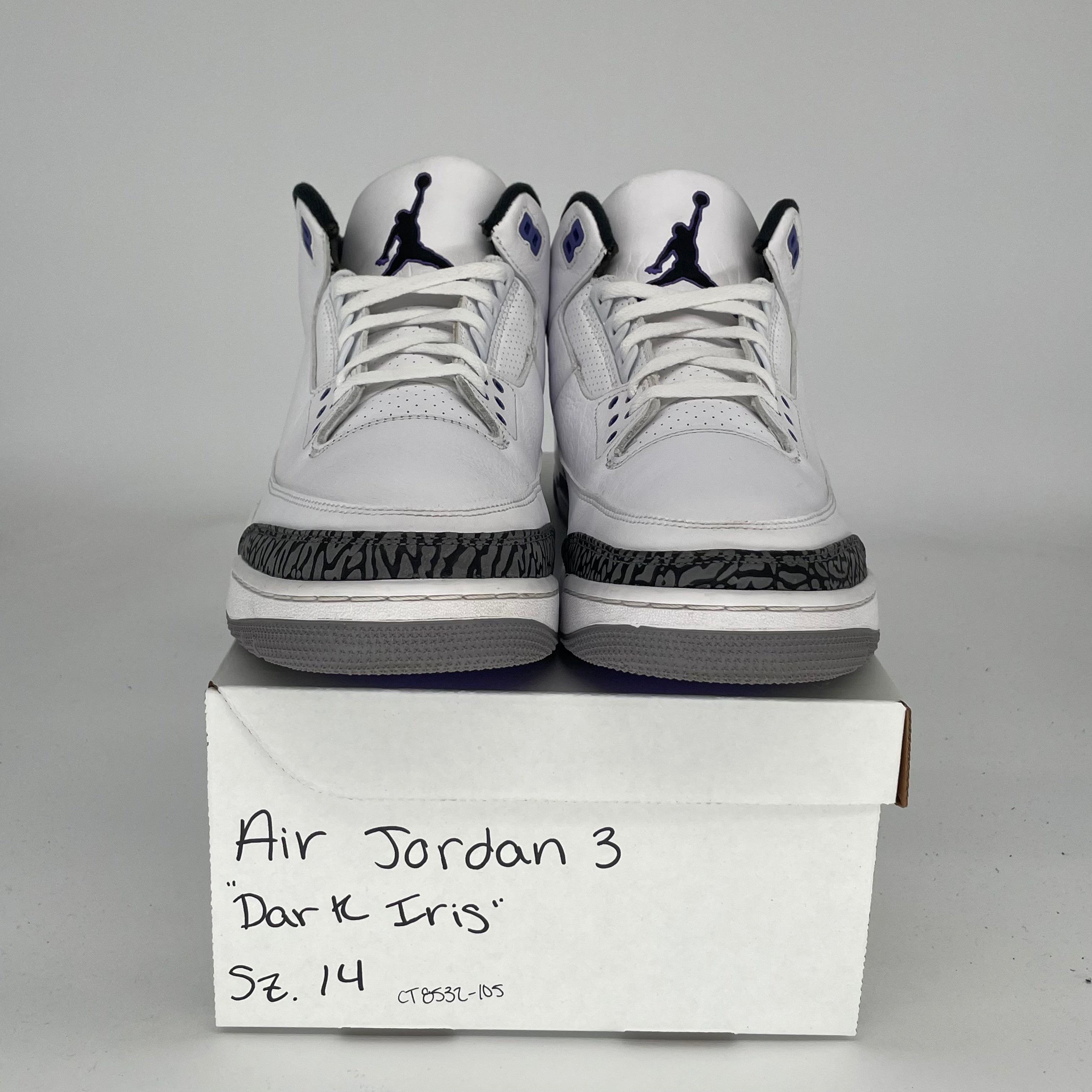 AIR JORDAN 3 DARK IRIS Men's Basketball Shoes - Size 14 (CT8532-105) - Retro Sneakers for Running, Gym & Streetwear Fashion