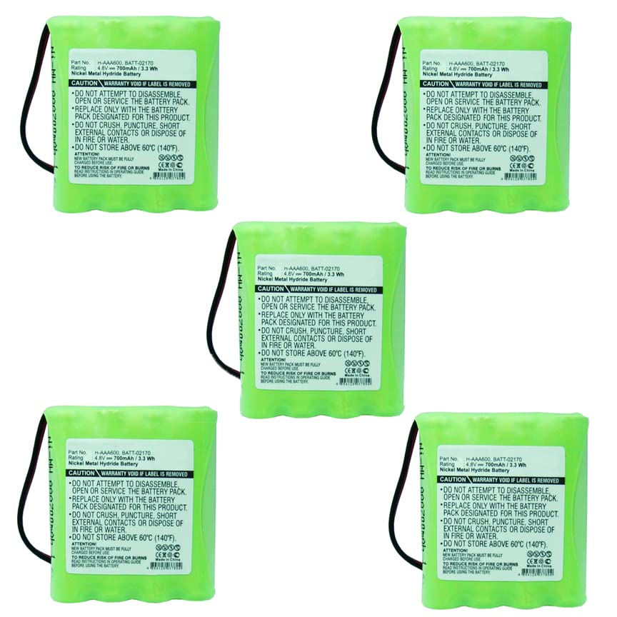 Synergy Digital Rechargeable Ni-MH Batteries for Baby Monitor - 4.8V 700mAh (5-Pack) | Compatible with Summer H-AAA600 & Lindam BATT-02170 | Perfect for Nighttime Baby Monitoring & Long-Lasting Power Supply