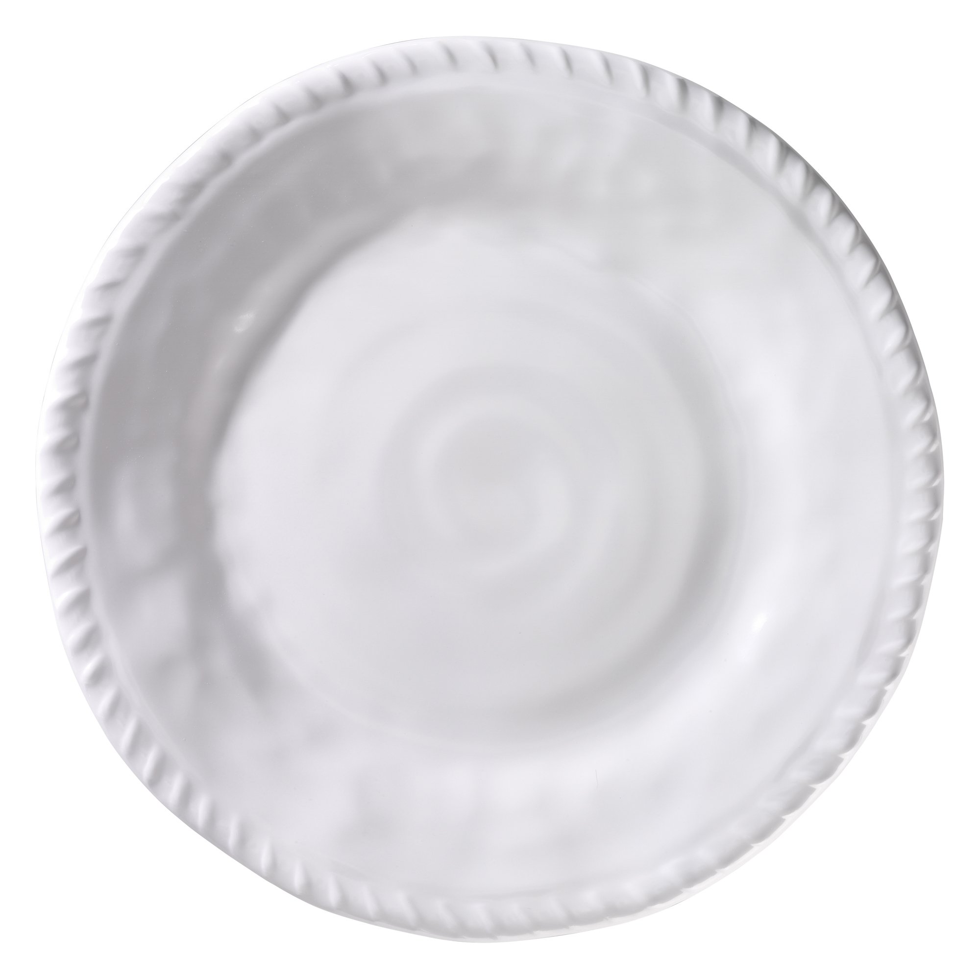 Merritt White Nautical Rope 9-inch Melamine Salad Plates - Set of 6 | Durable & Stylish Dinnerware for Beach House, Outdoor Picnics & Coastal-Themed Parties