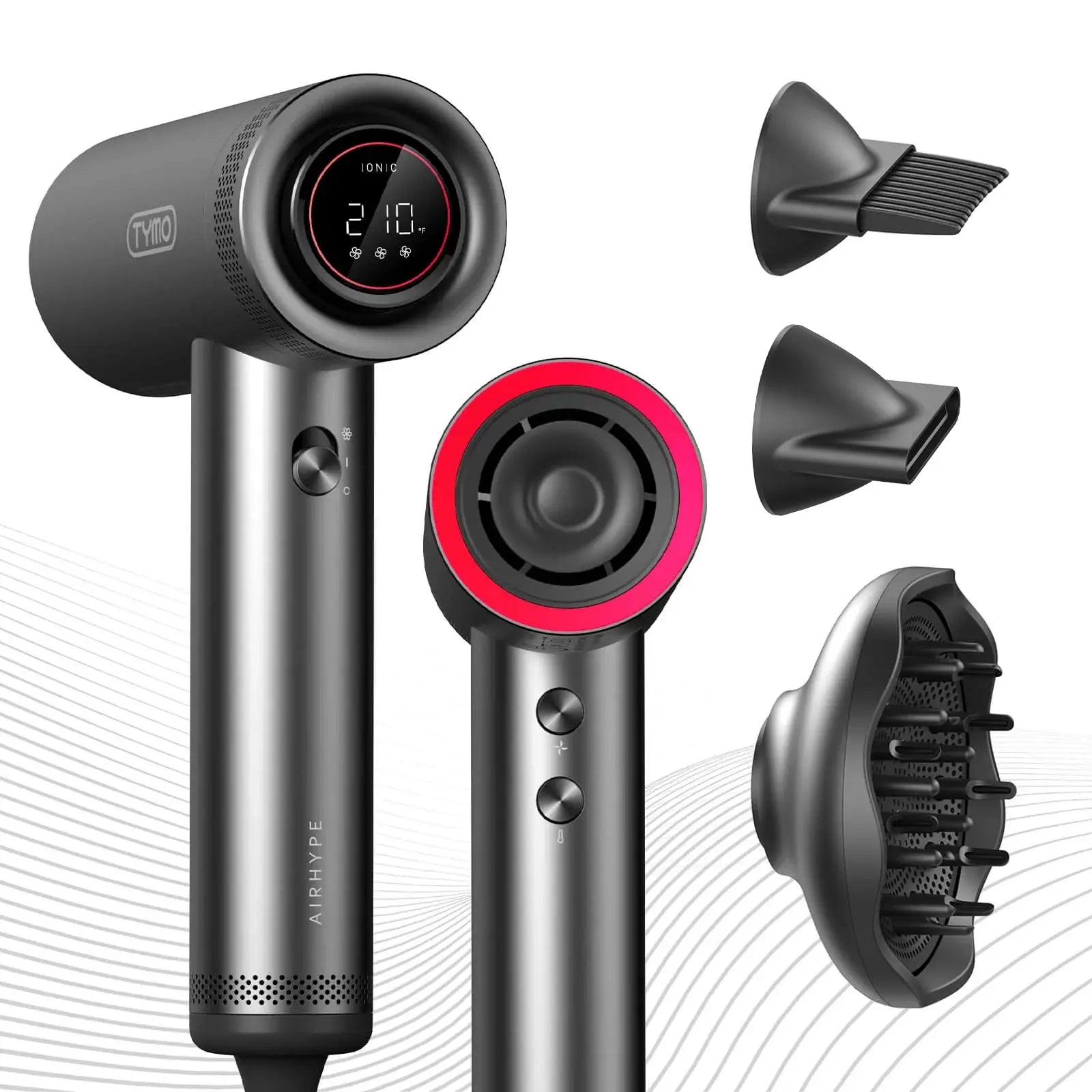 TYMO AirHype Professional Hair Dryer - Fast Drying, Lightweight & Quiet Blow Dryer for Salon-Quality Styling at Home - Perfect for Daily Use, Travel & Salon Stylists