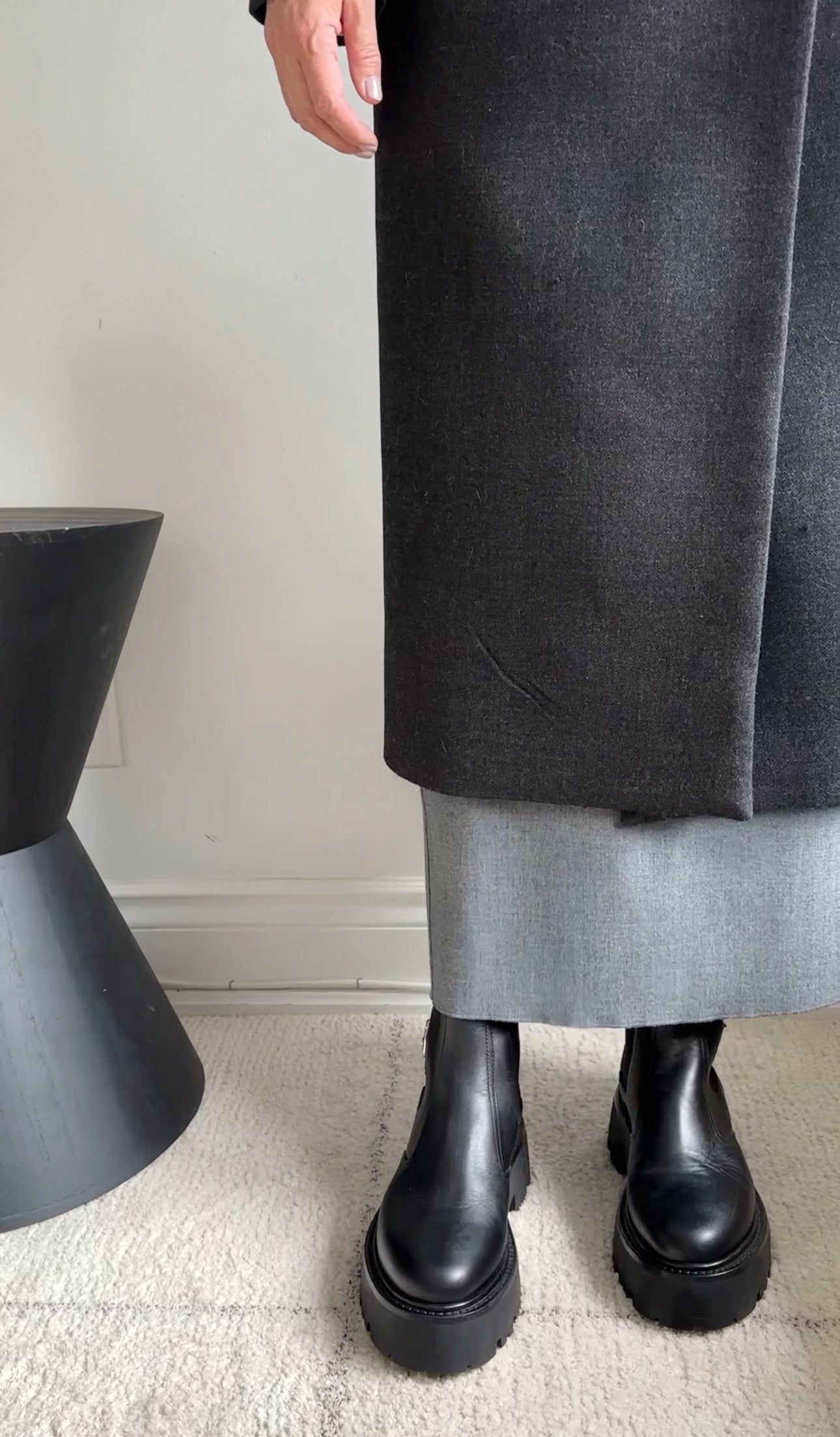 Celine Black Leather Chunky Chelsea Boots Size 37 - Stylish & Comfortable Winter Boots for Women | Perfect for Casual Outfits, Office Wear & Night Out