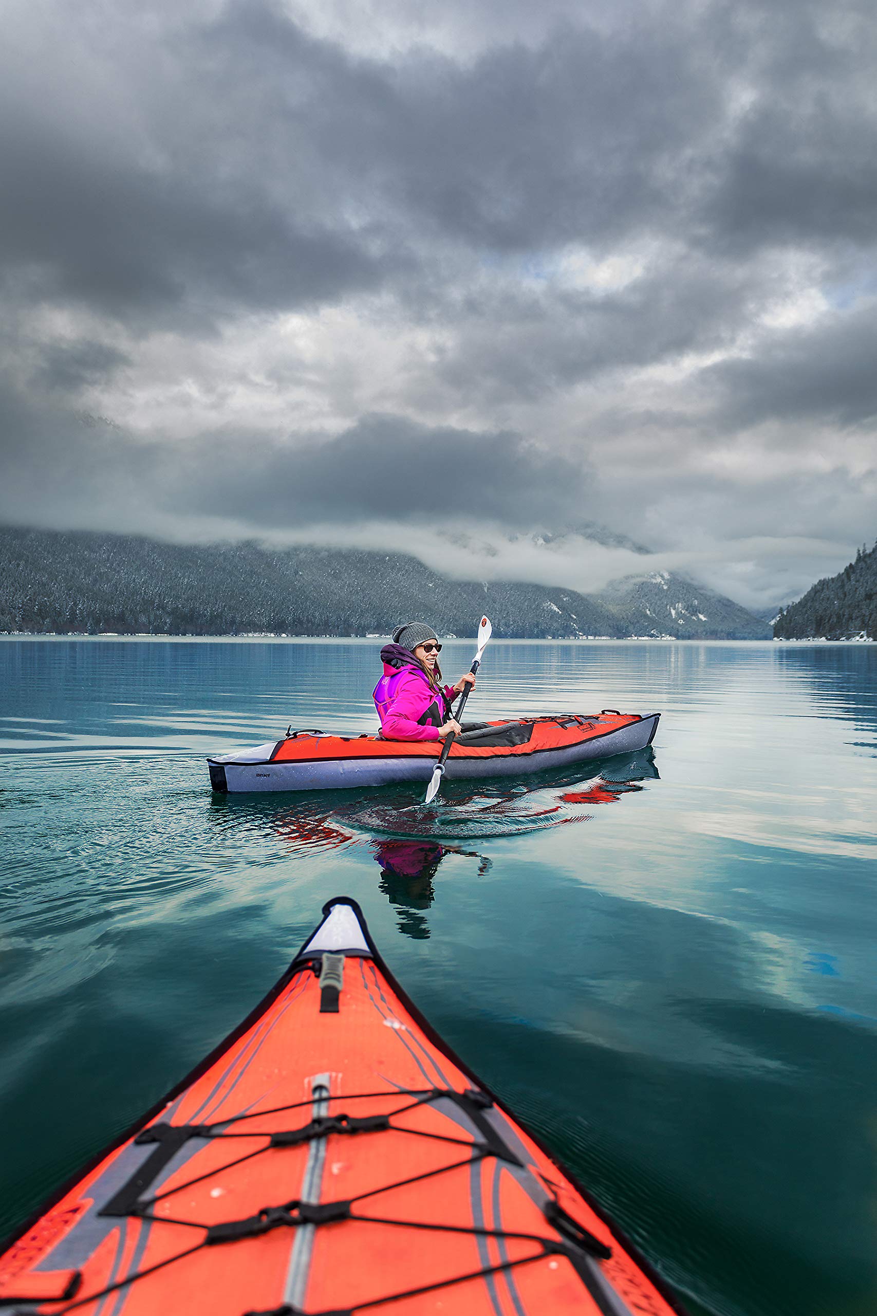 AdvancedFrame Inflatable Kayak with Carry Bag & Hand Pump - Lightweight Portable Kayak for Camping, Fishing & River Adventures