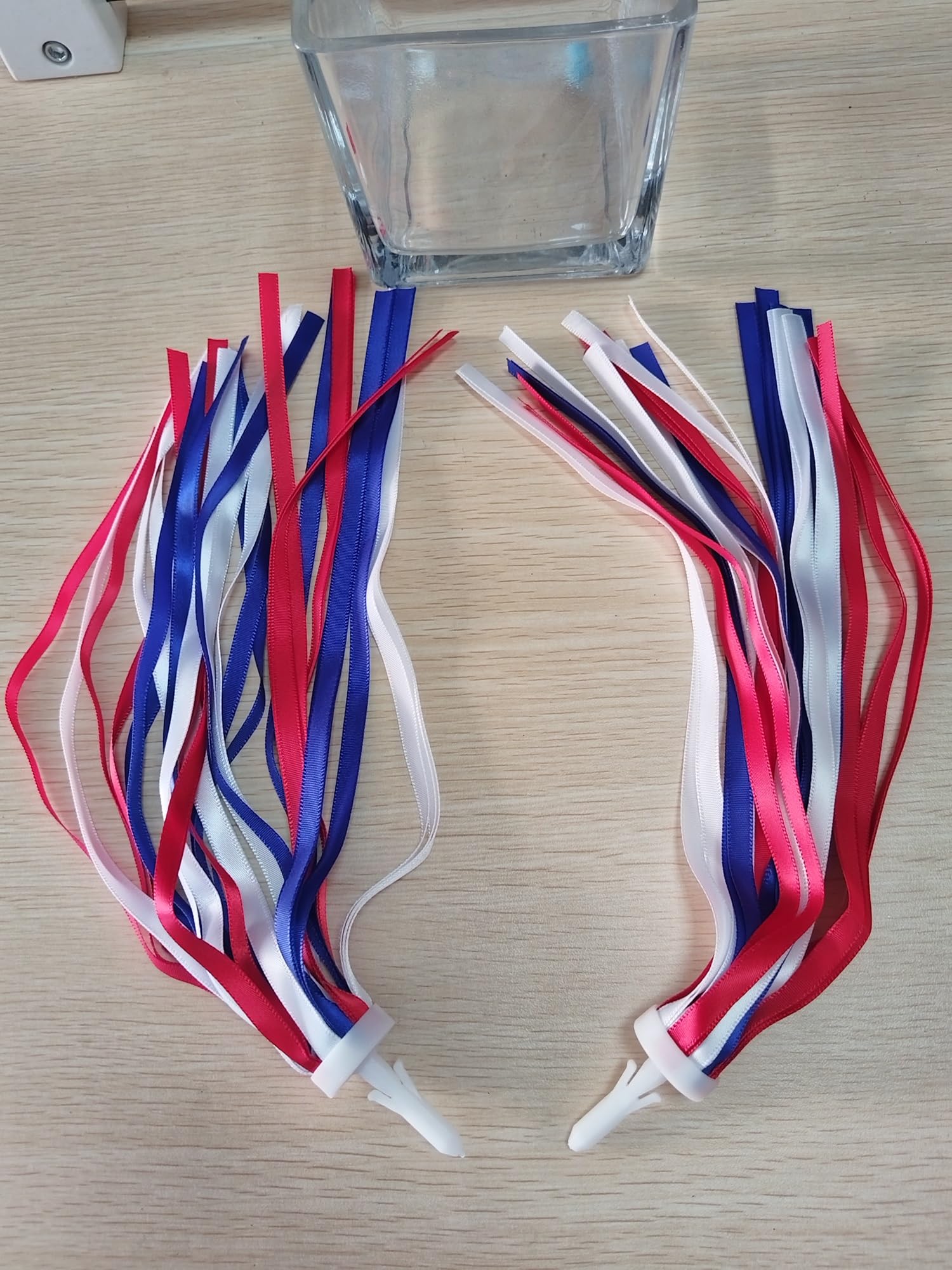 1 Pair Patriotic Bike Streamers - Red White Blue Bike Tassels & Ribbon Decorations for Bicycle, Scooter, Tricycle Handlebar | Perfect for 4th of July, Memorial Day & Independence Day Celebrations