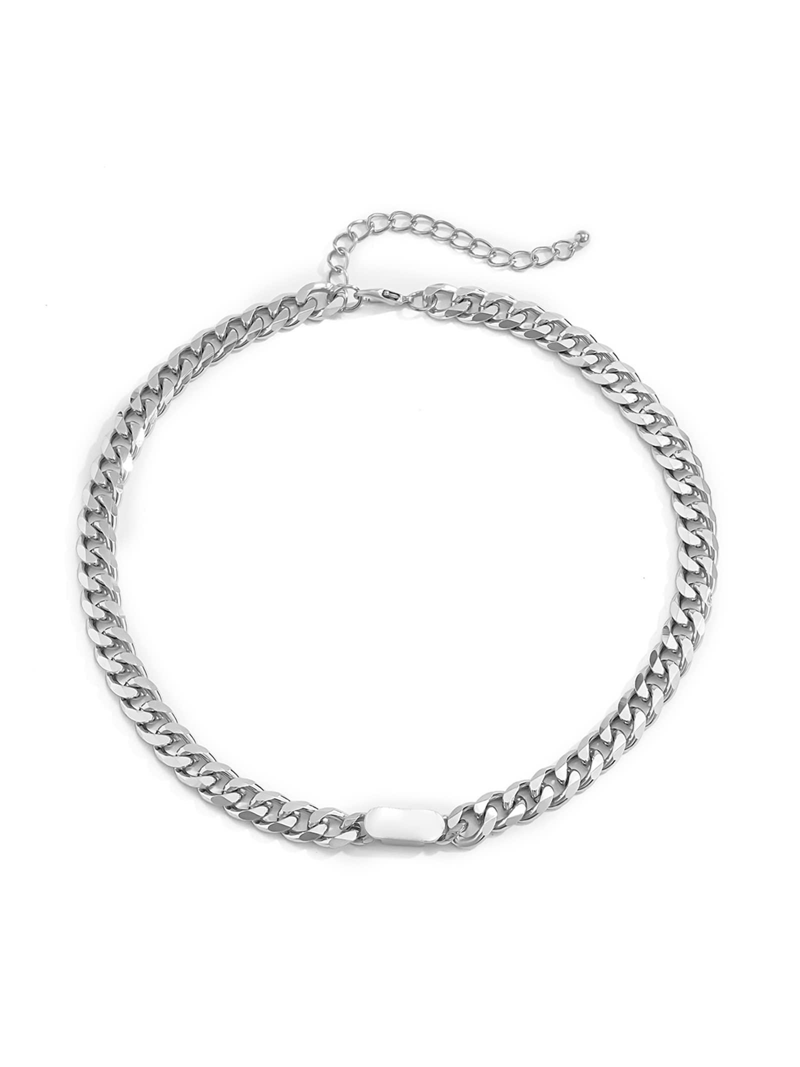 Frodete Chunky Cuban Link Chain Necklace for Women - Thick Cable Link Choker Collar Necklace for Girls - Hip Hop Jewelry for Everyday Wear & Party Outfits