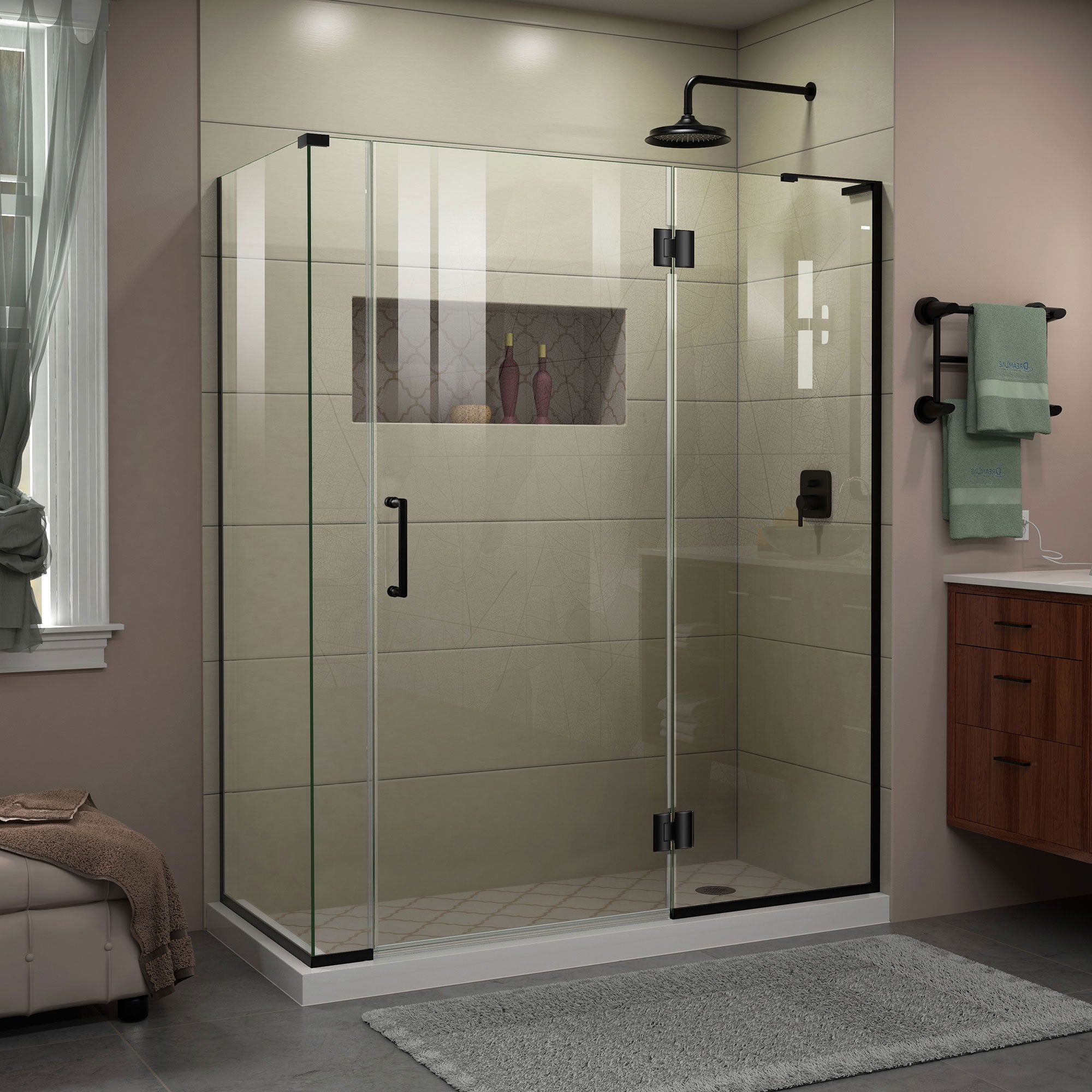 DreamLine Unidoor X Frameless Hinged Shower Enclosure 59.5