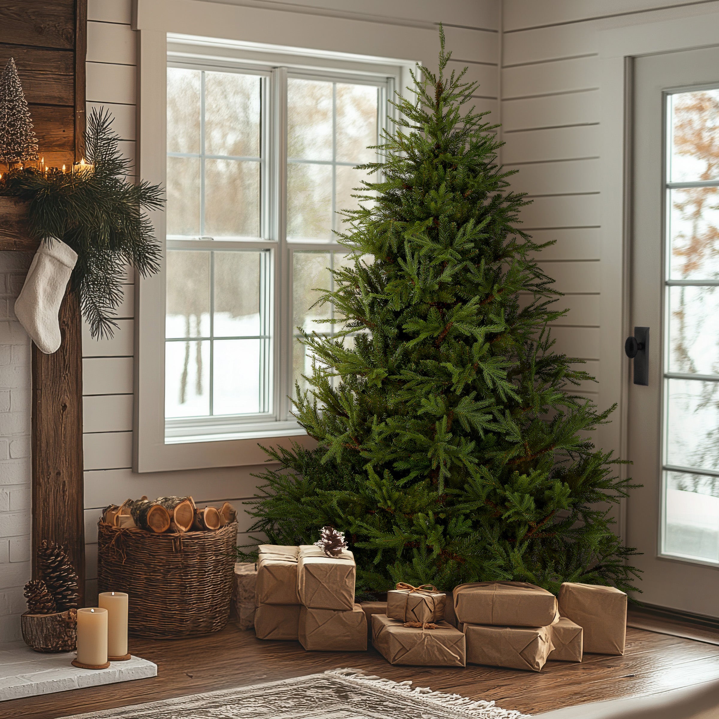 7.5 ft. Fraser Fir Christmas Tree - Premium Artificial Holiday Tree with Realistic Needles & Sturdy Stand | Perfect for Living Room, Office, or Holiday Decorations