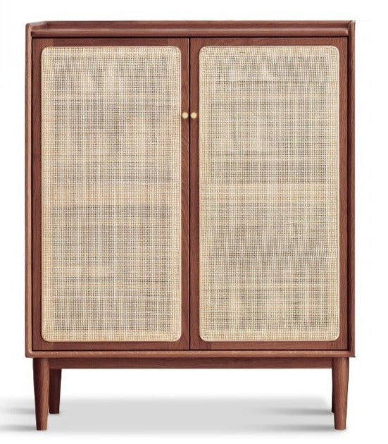 Premium Solid Wood Shoe Cabinet - Oak, Black Walnut & Cherry Wood Storage Organizer for Entryway, Hallway, or Closet - Durable Shoe Rack for Home & Office Organization