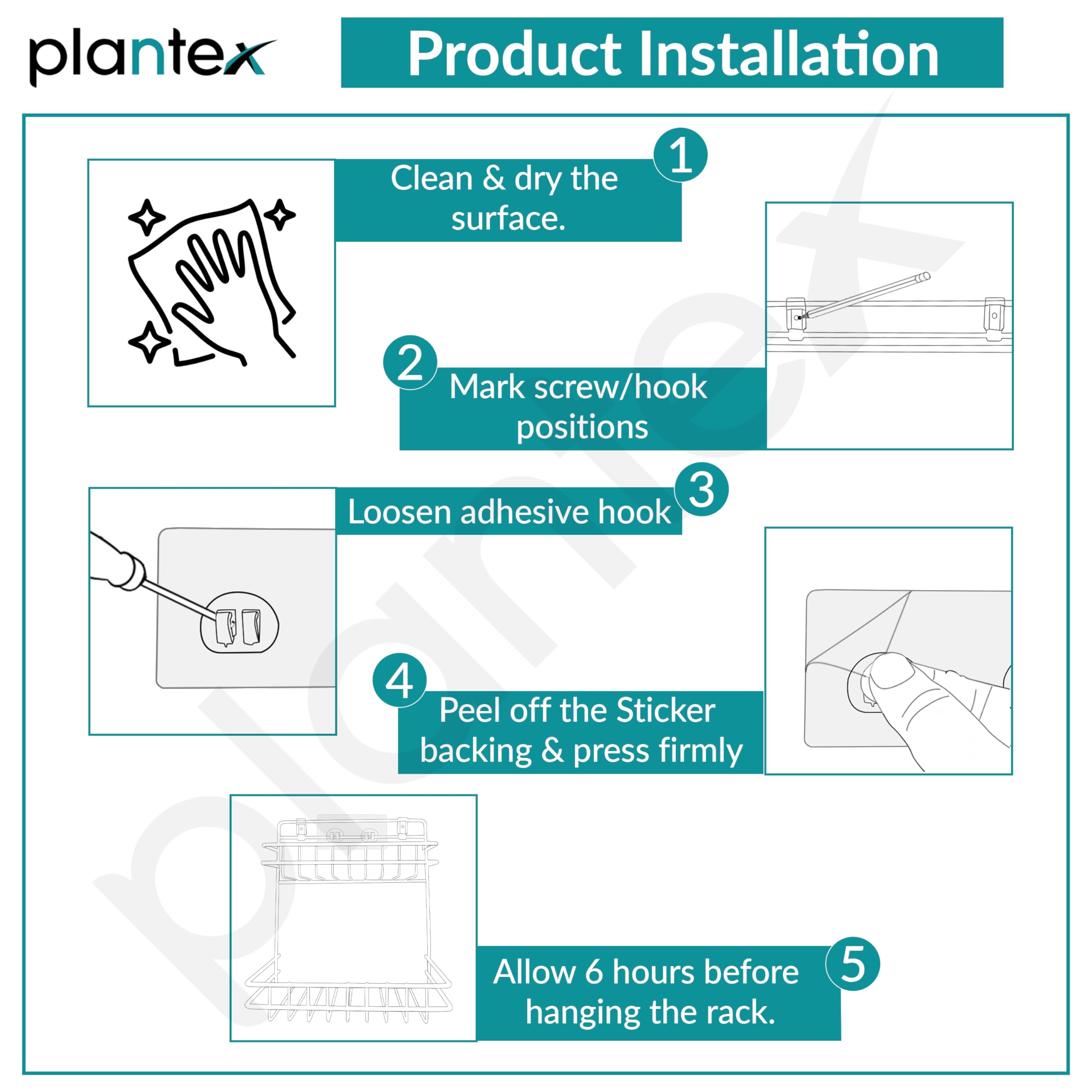 Plantex Self-Adhesive Multipurpose Storage Shelf - Stainless Steel Bathroom Organizer for Detergents, Under Sink Storage, Kitchen & Bathroom Use (Chrome Finish) - Perfect for Small Spaces & Clutter-Free Homes