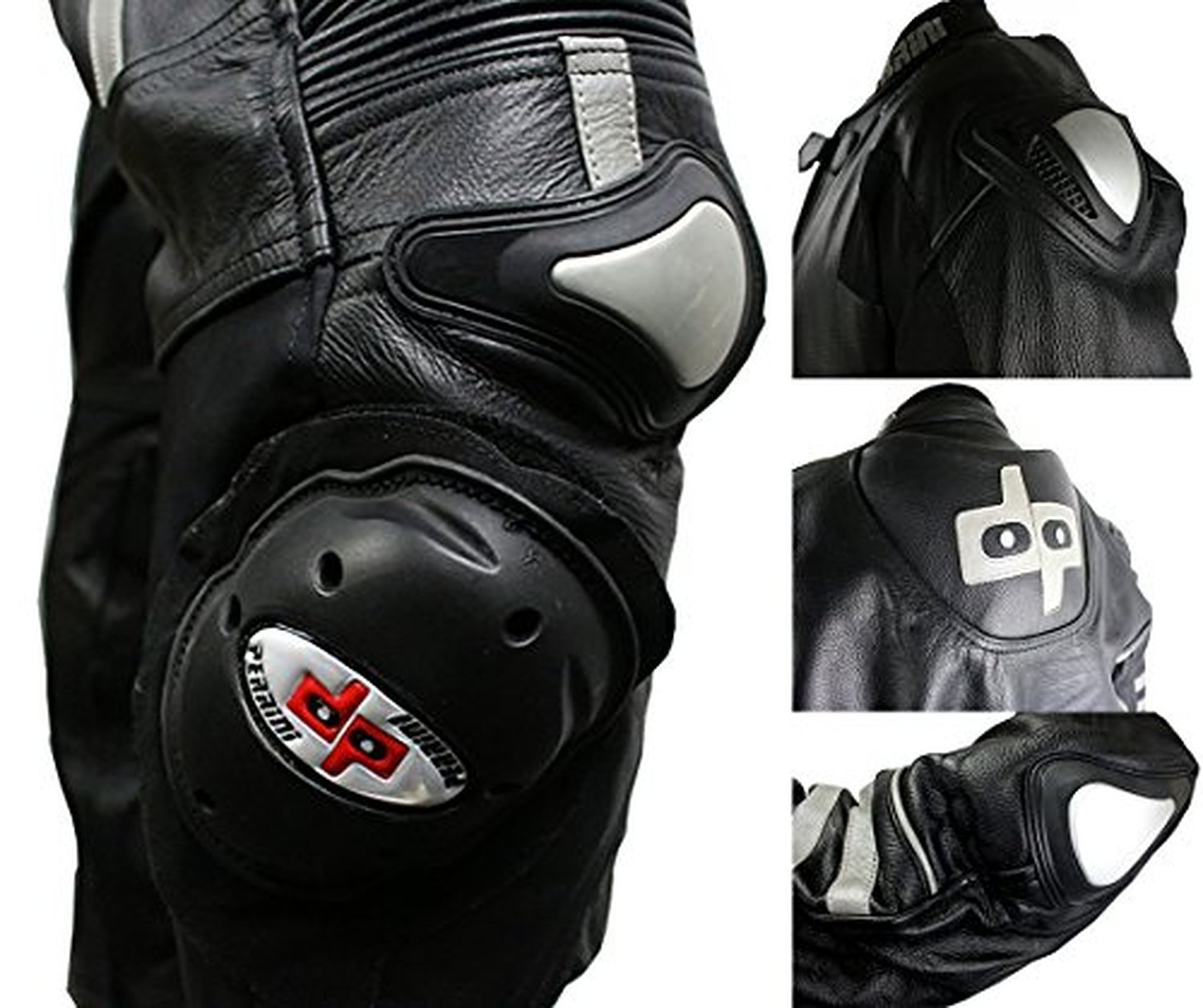 2pc Ghost II Motorcycle Racing Leather Suit with Metal Waist Zipper - Premium Motorcycle Gear for Track Racing & High-Speed Performance