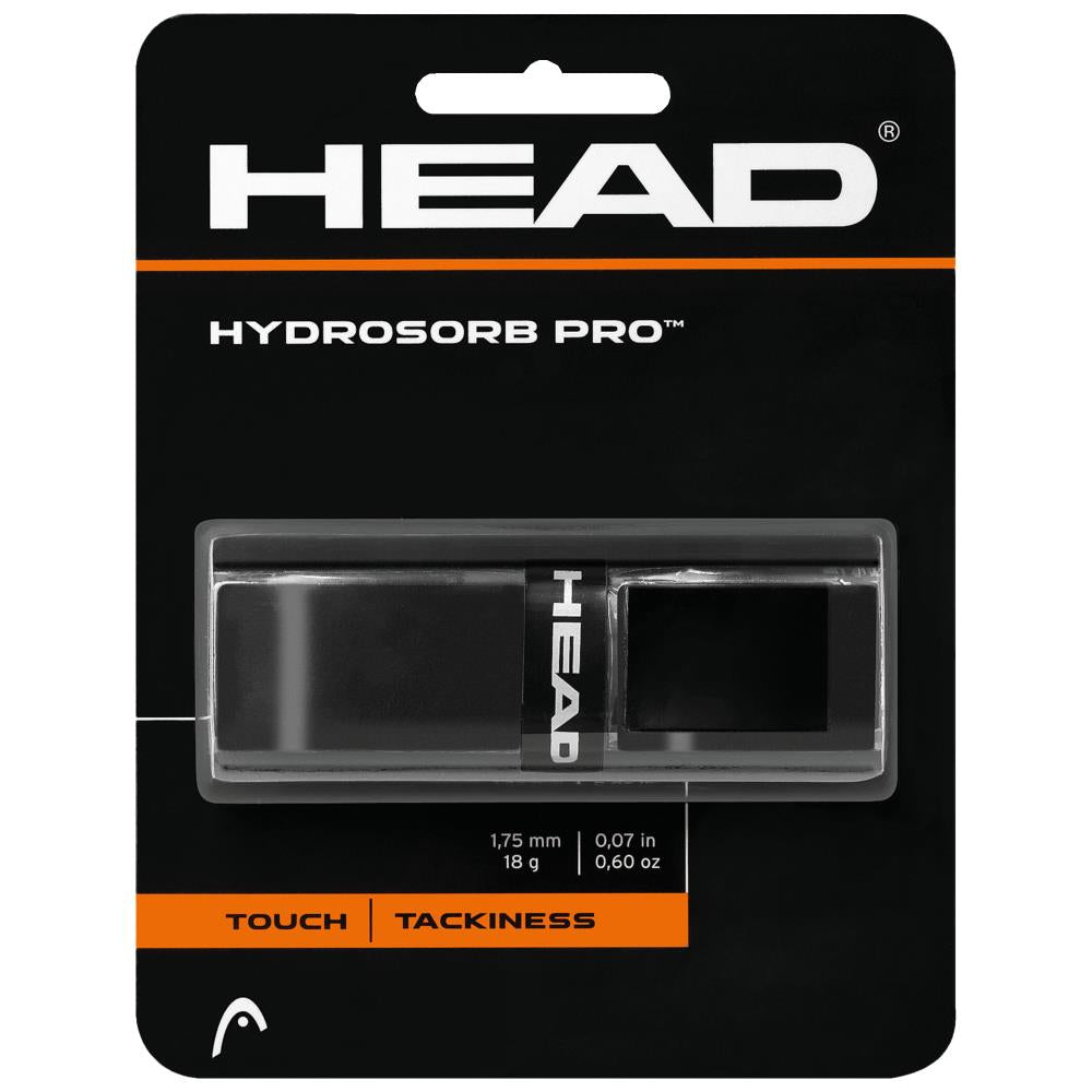 Head Hydrosorb Pro Replacement Tennis Grip - Black | Non-Slip Cushioning for Enhanced Comfort & Control | Perfect for Tennis, Pickleball & Racquetball Players