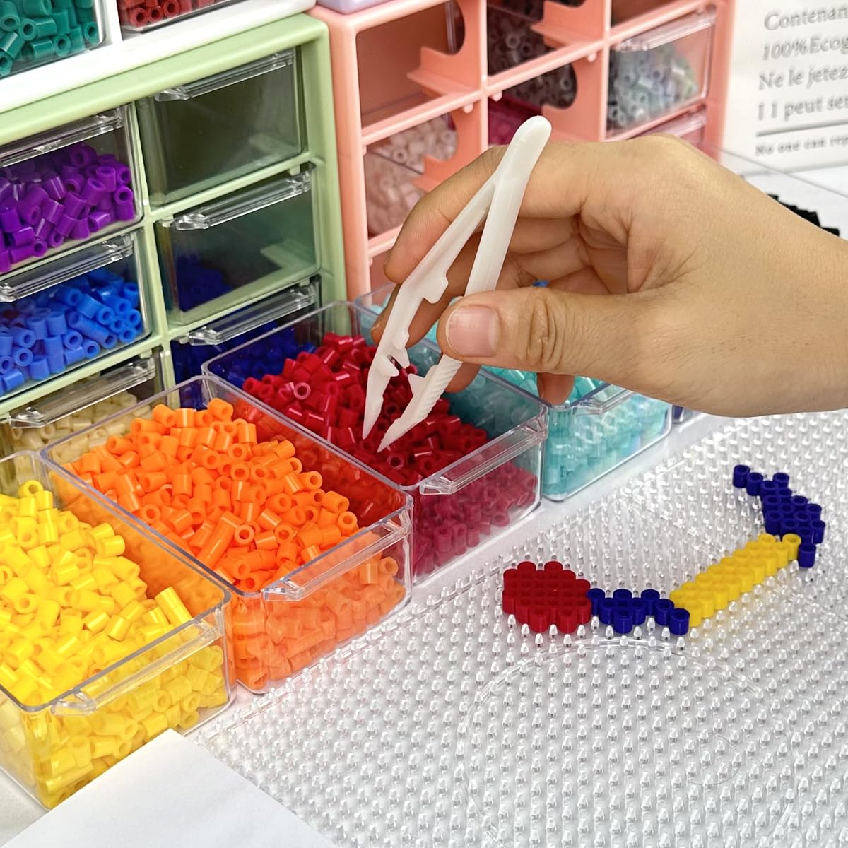 6000pcs 5mm Red Fuse Beads - Melty Iron Beads Compatible with Perler & Hama Beads for DIY Crafts, Jewelry Making, Kids Art Projects and Home Decor