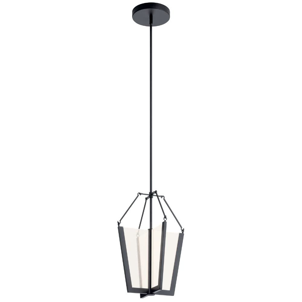 Modern Black LED Panel Pendant Light Fixture with Acrylic Light Guide - Energy Efficient Ceiling Lighting for Living Room, Bedroom & Kitchen