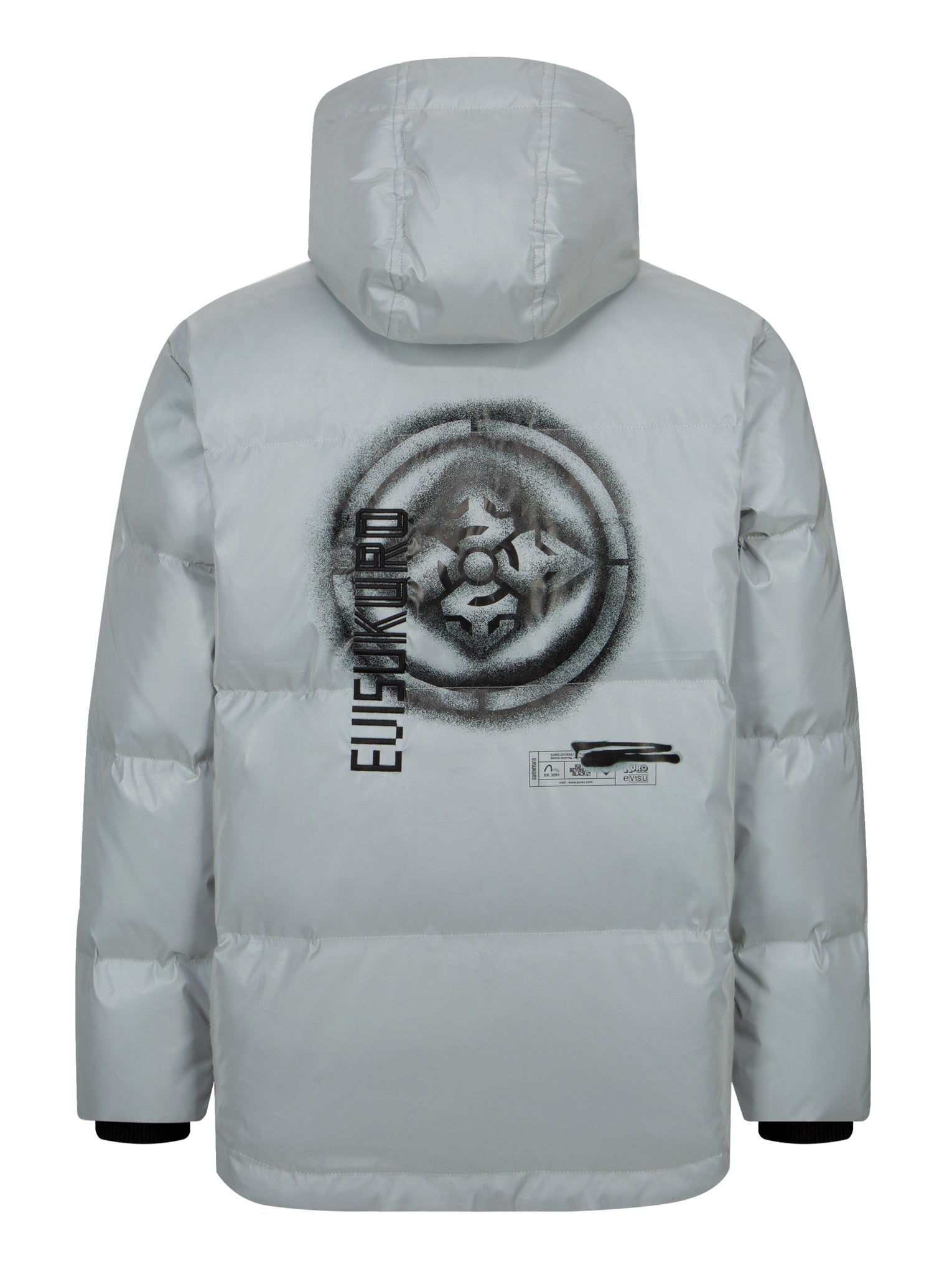 Stylish Kamon Print Down Jacket - Lightweight Warm Winter Coat for Men & Women - Perfect for Outdoor Activities, Travel & Cold Weather Fashion
