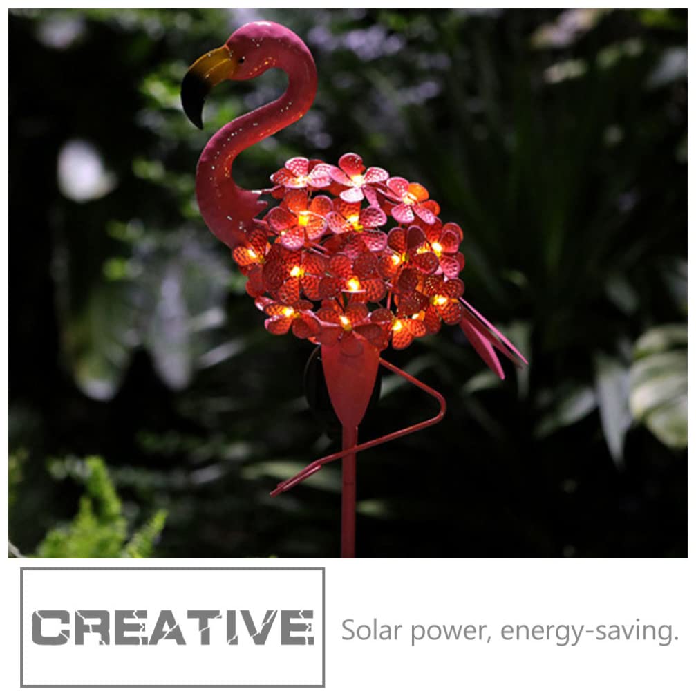Uonlytech Solar Flamingo Garden Light - 1pc Waterproof Solar-Powered LED Yard Lamp for Outdoor Landscape, Lawn, Courtyard & Pathway Decoration | Perfect for Patio, Backyard, Poolside & Garden Decor