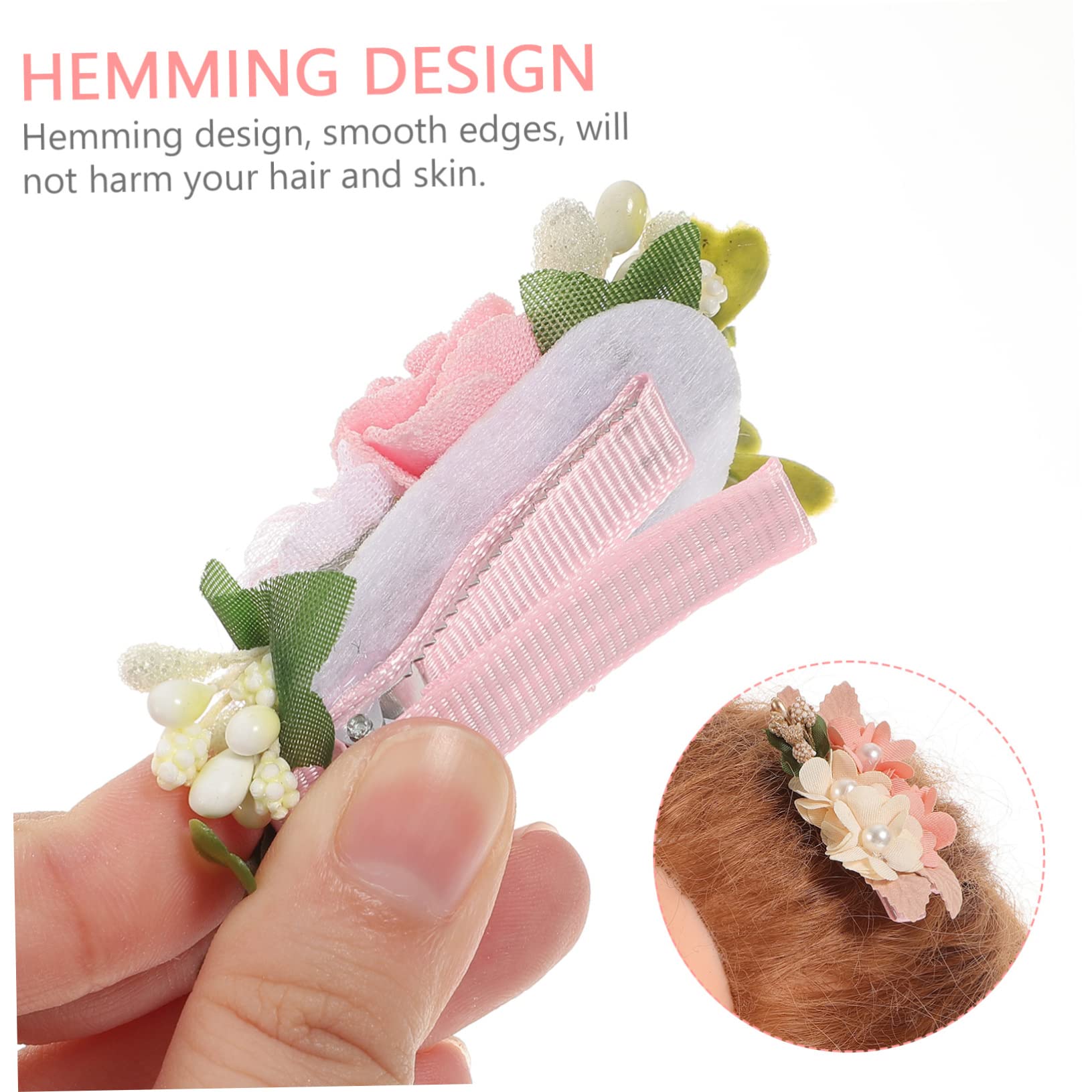 Toyvian Flower Hair Clips for Girls - 6 Pack Faux Pearl Hair Accessories Set for Toddlers & Kids - Cute Hair Decorations for School, Parties & Special Occasions