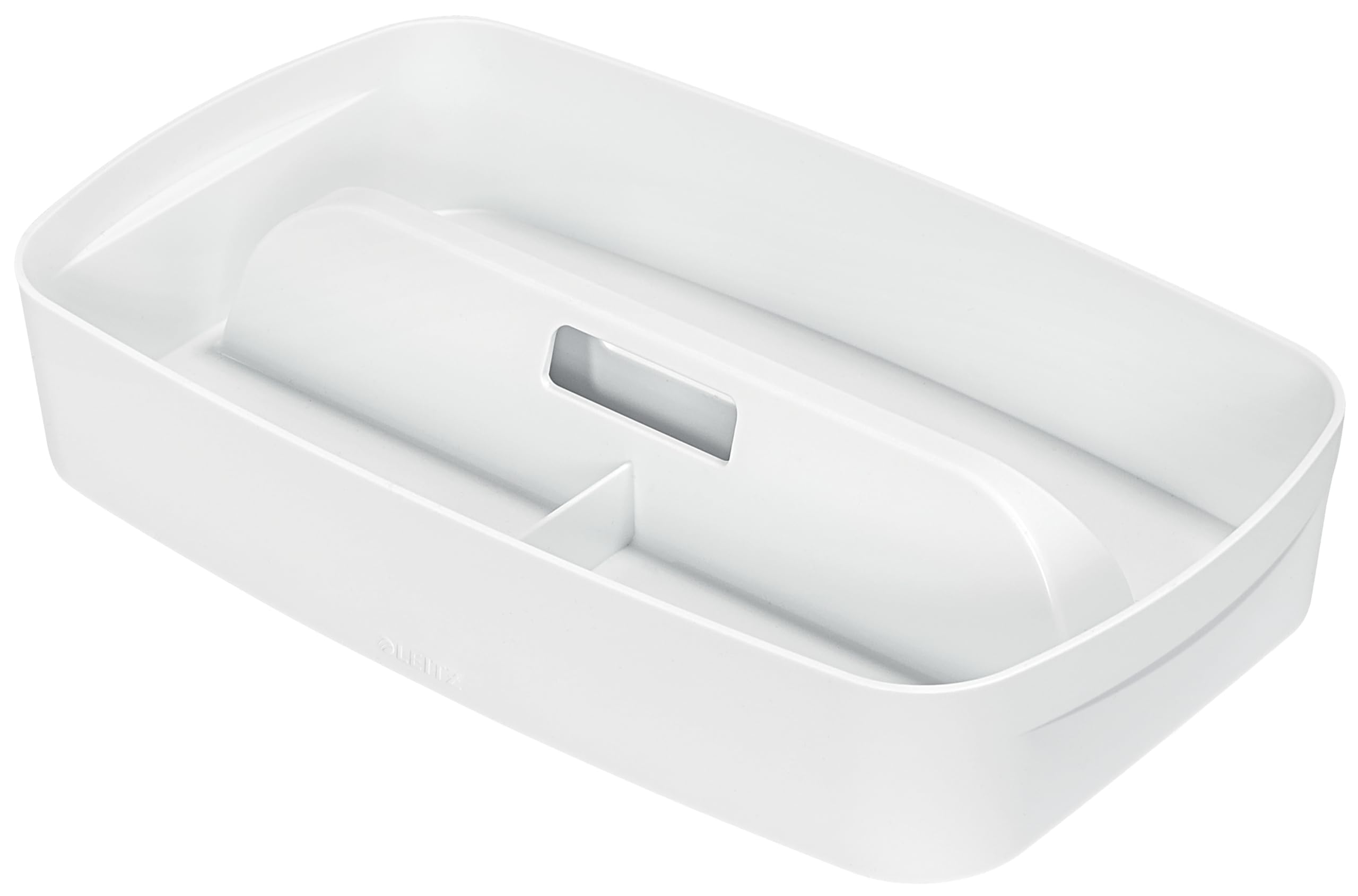 Leitz MyBox Organizer Tray with Handle - Small White Storage Container, Waterproof, BPA Free & Food Safe (53230001) - Perfect for Kitchen, Office & Bathroom Organization