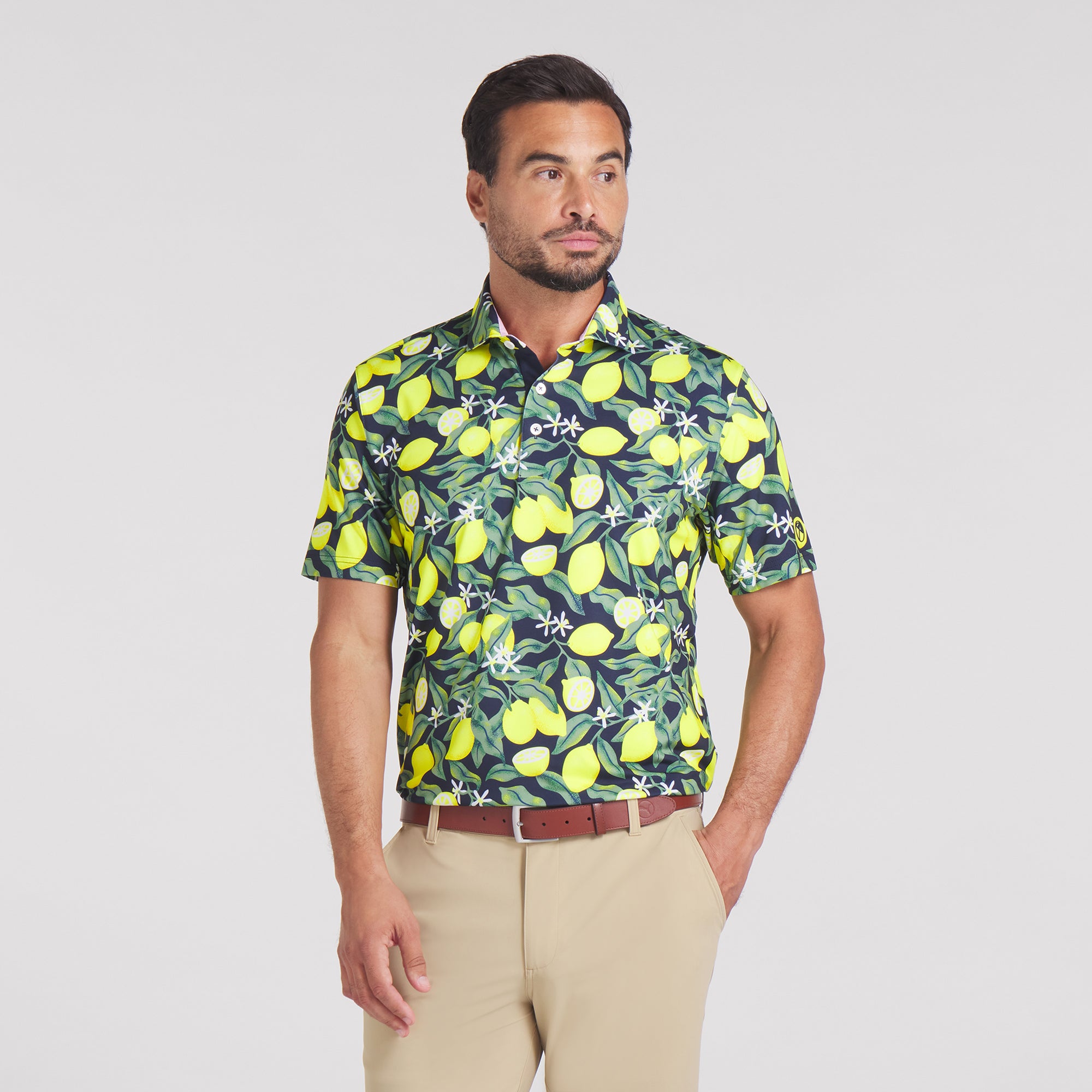AP Lemon Branch Men's Golf Polo Shirt - Breathable & Moisture-Wicking Performance Golf Shirt for Men - Perfect for Golf, Tennis & Casual Wear