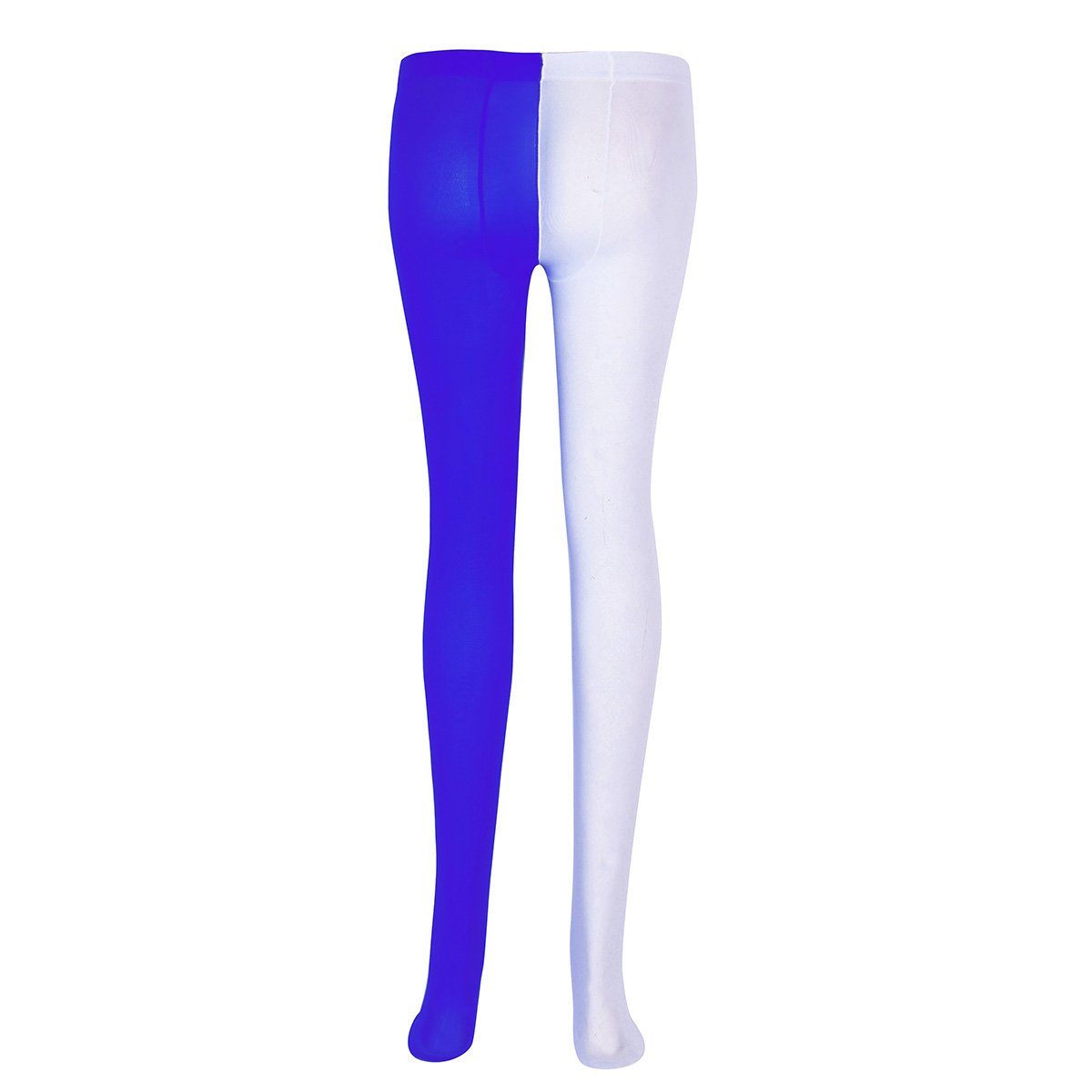 FEESHOW Sexy Elf Jester Costume - Two Tone Spandex Full Body Tights with Footed Stockings for Halloween, Cosplay & Fantasy Parties