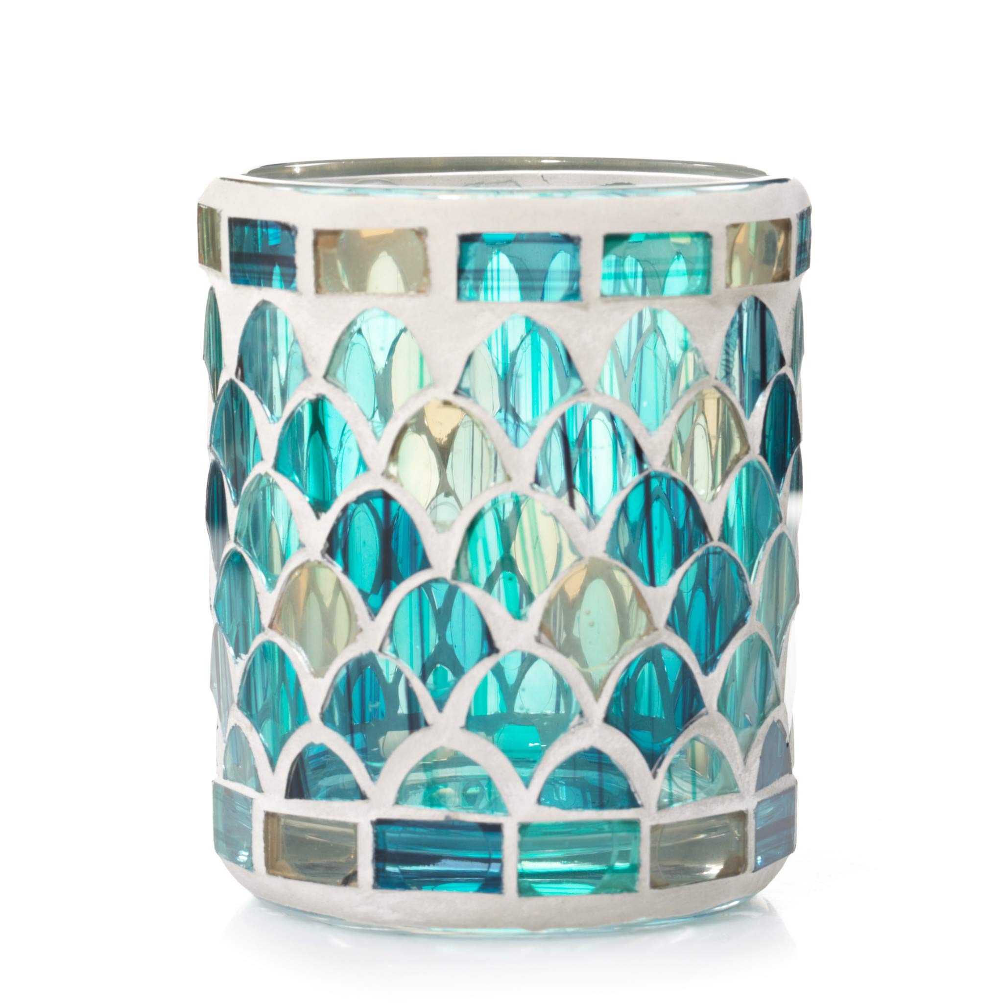 Yankee Candle Fresh Ocean Mosaic Votive Candle Holder - Decorative Glass Candle Jar for Home Decor, Bathroom & Relaxation